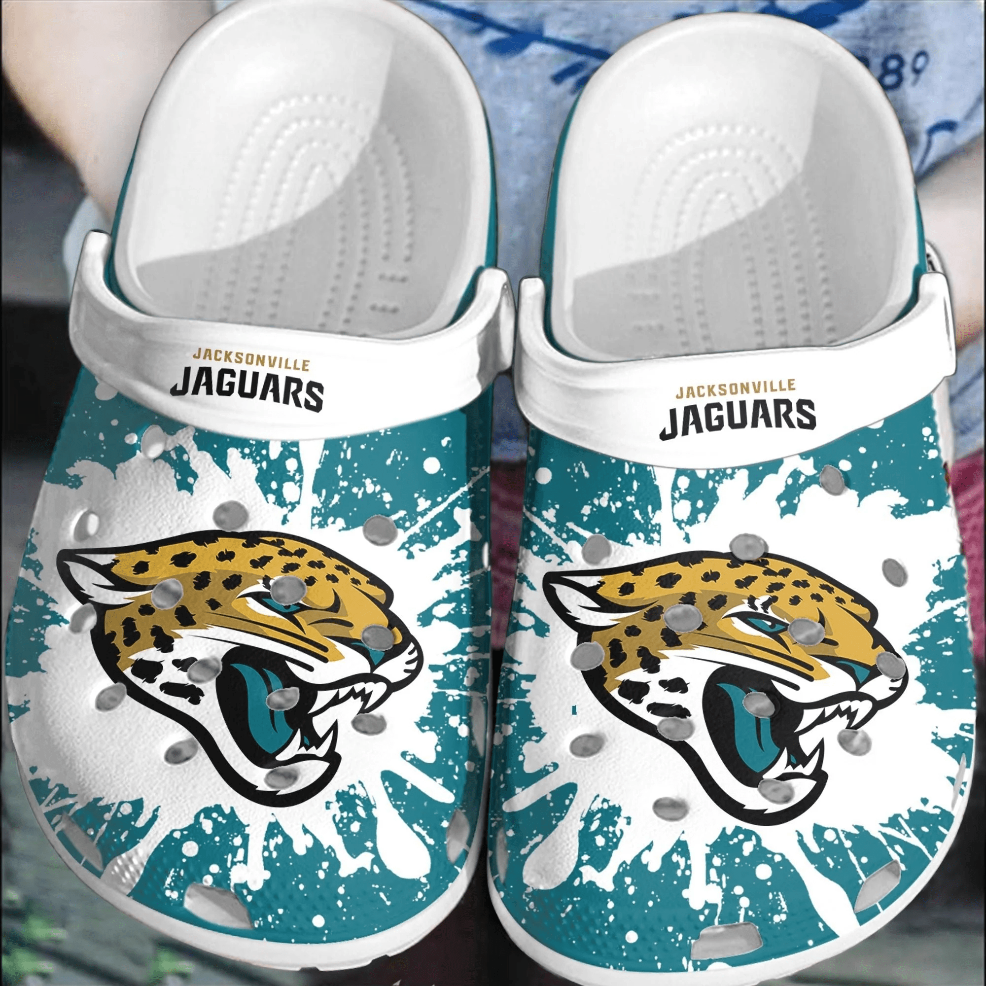 Footwearmerch NFL Jacksonville Jaguars Football Clogs Shoes Crocband Comfortable Crocs For Men Women