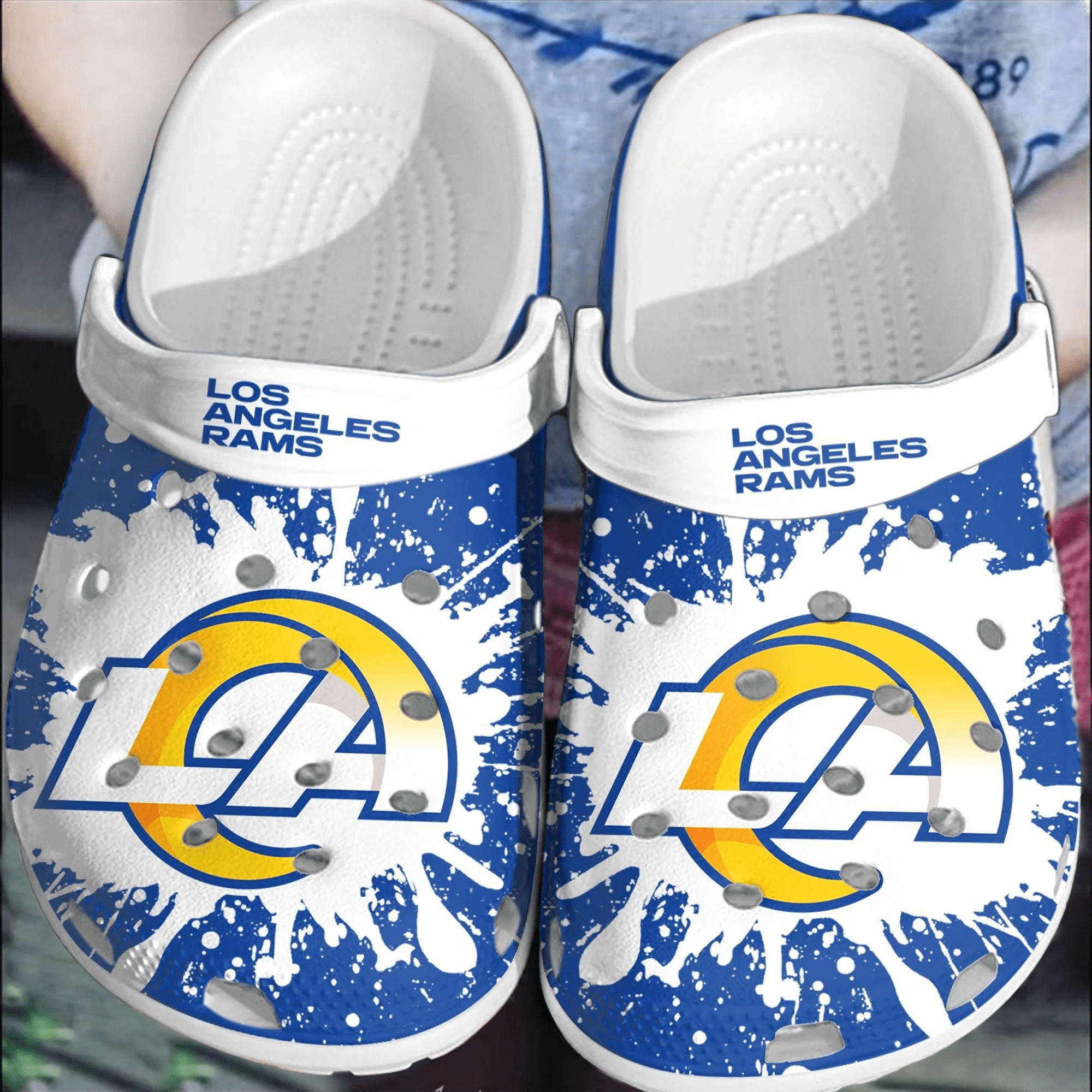 Footwearmerch NFL LA Rams Football Clogs Crocband Comfortable Shoes For Men Women
