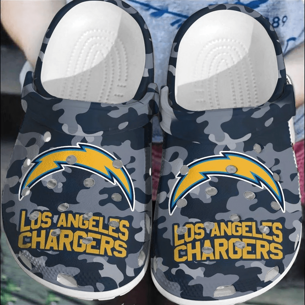 Footwearmerch NFL Los Angeles Chargers Football Comfortable Crocband Shoes Clogs For Men Women