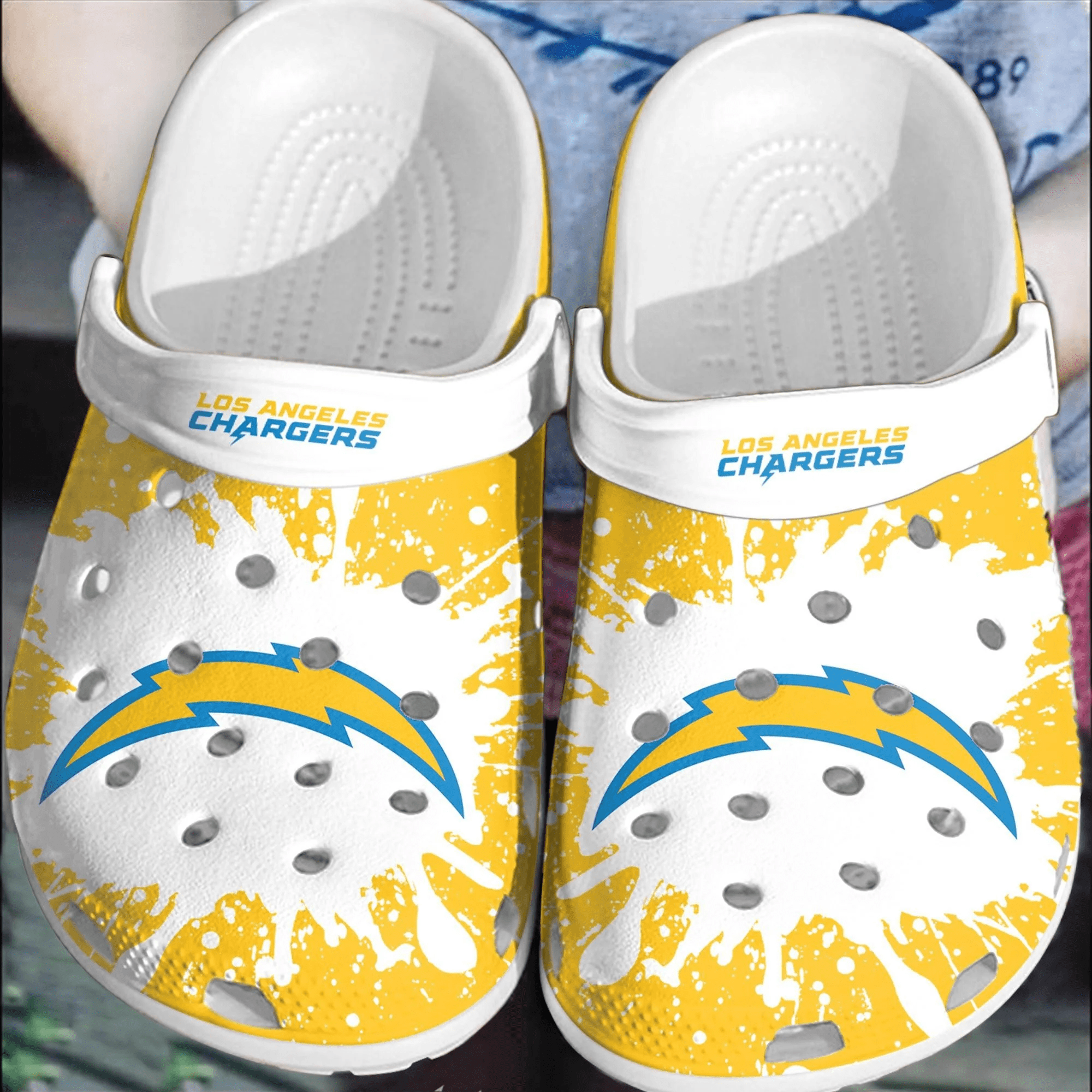Footwearmerch NFL Los Angeles Chargers Football Shoes Clogs Crocband Comfortable For Men Women