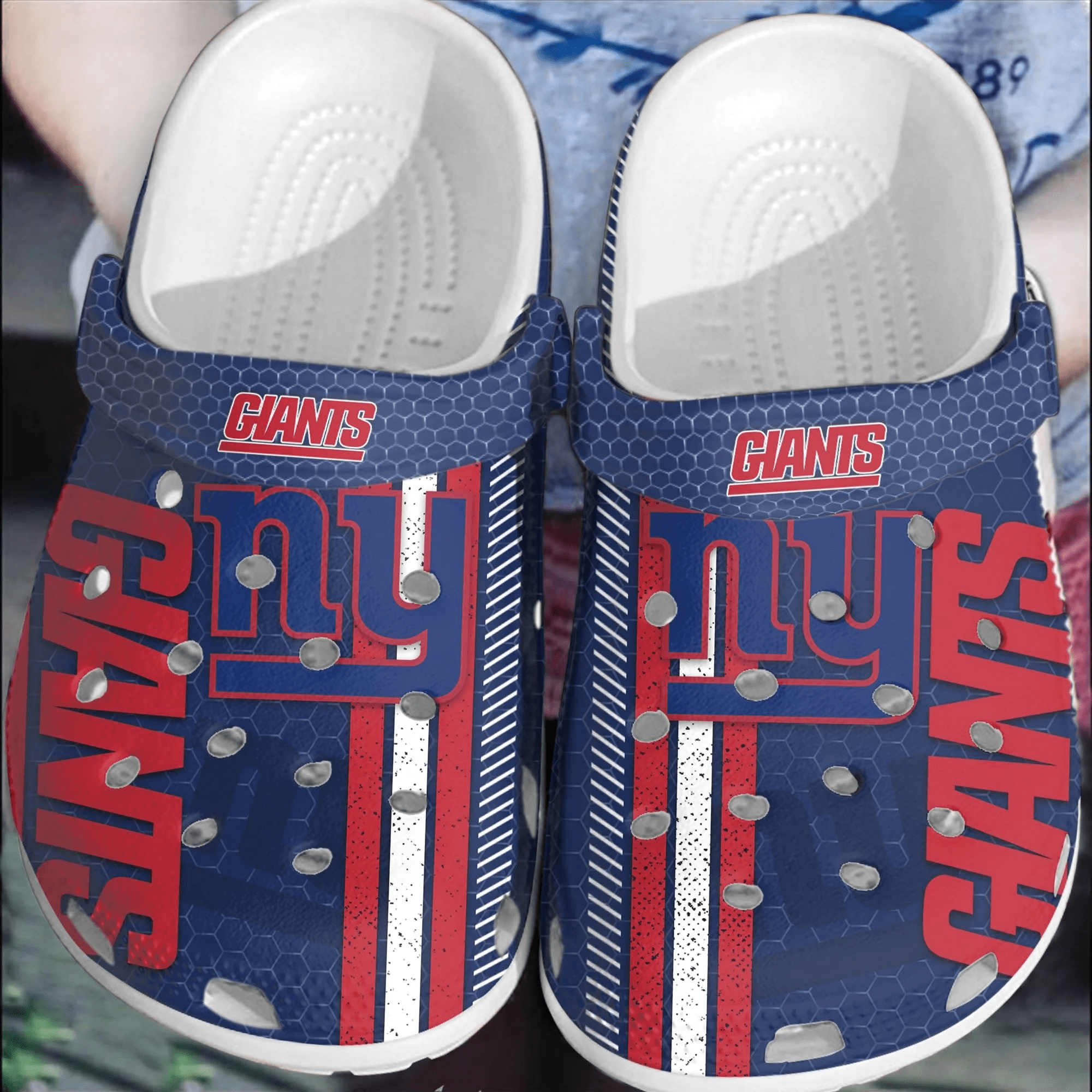 Footwearmerch NFL New York Giants Football Crocs Shoes Crocband Comfortable Clogs For Men Women