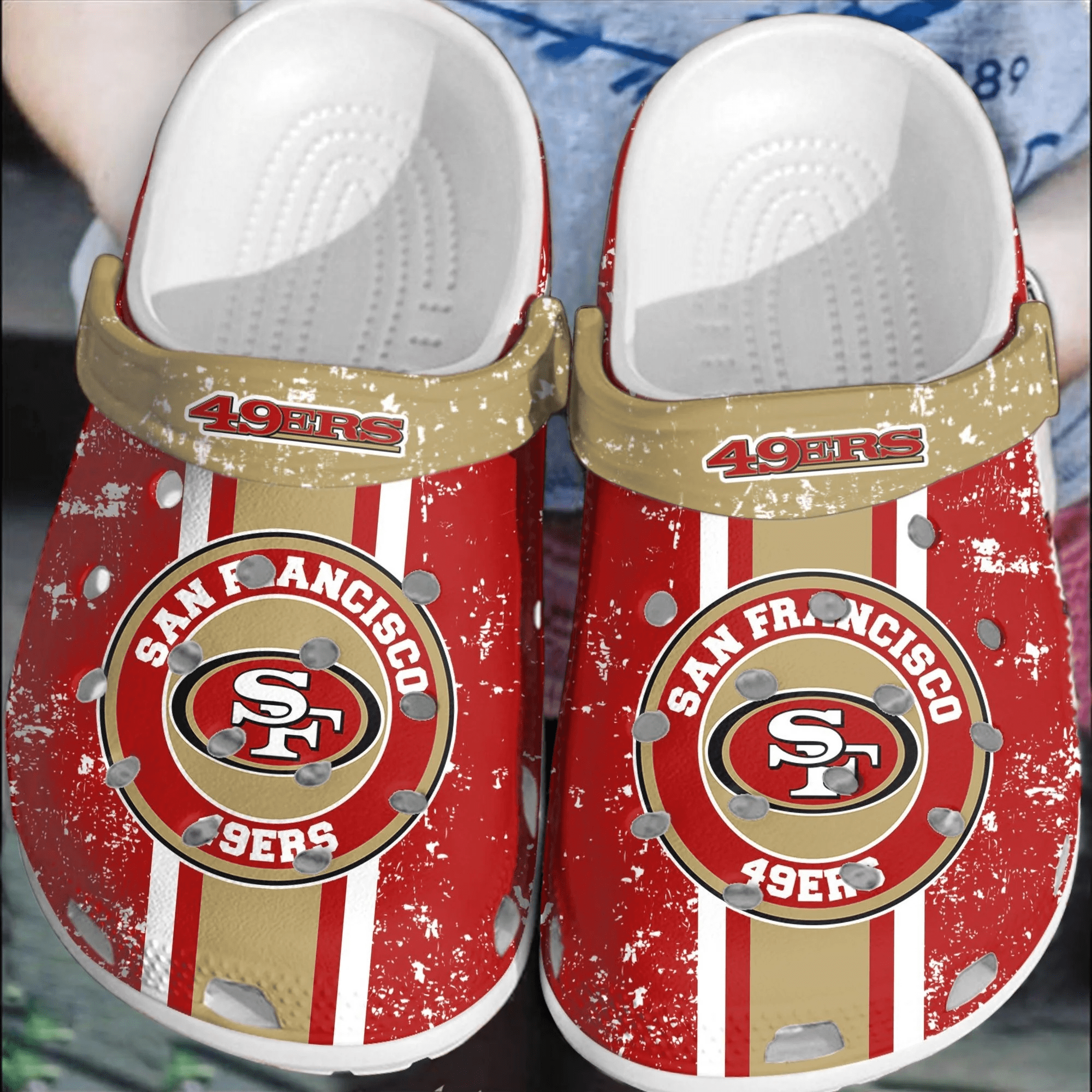 Footwearmerch NFL San Francisco 49ers CrocsCrocband Clogs Comfortable Shoes For Men Women