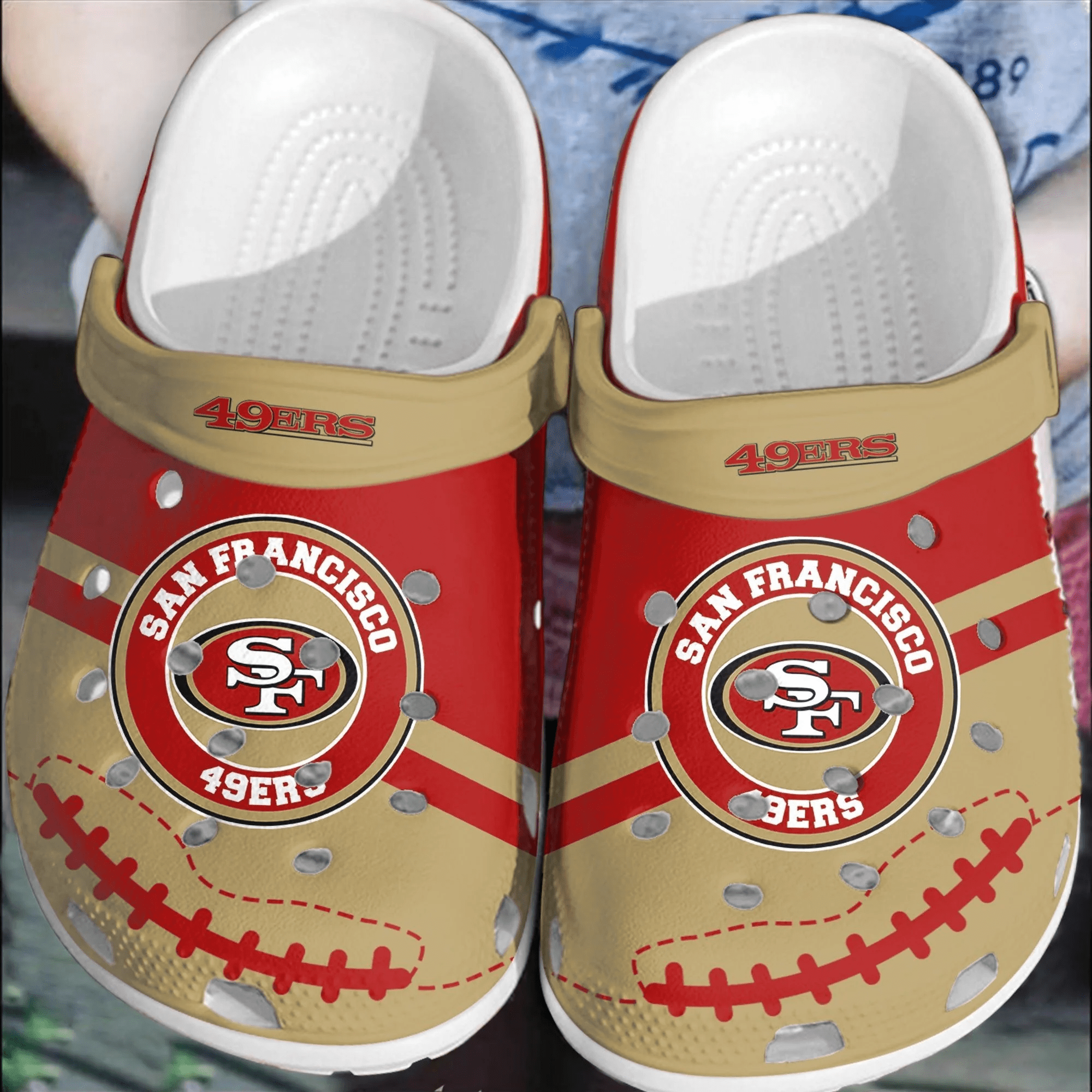 Footwearmerch NFL San Francisco 49ers CrocsCrocband Clogs Shoes Comfortable For Men Women