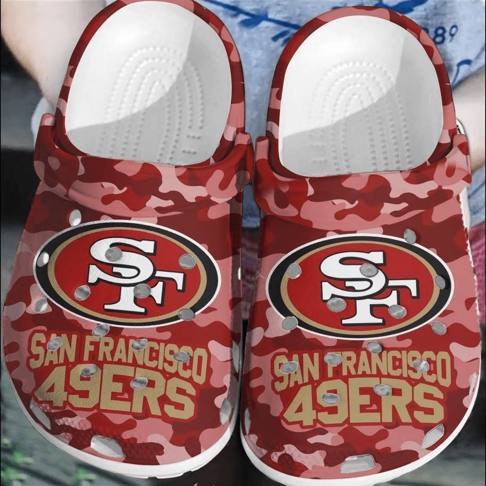 Footwearmerch NFL San Francisco 49ers CrocsCrocband Comfortable Clogs Shoes For Men Women