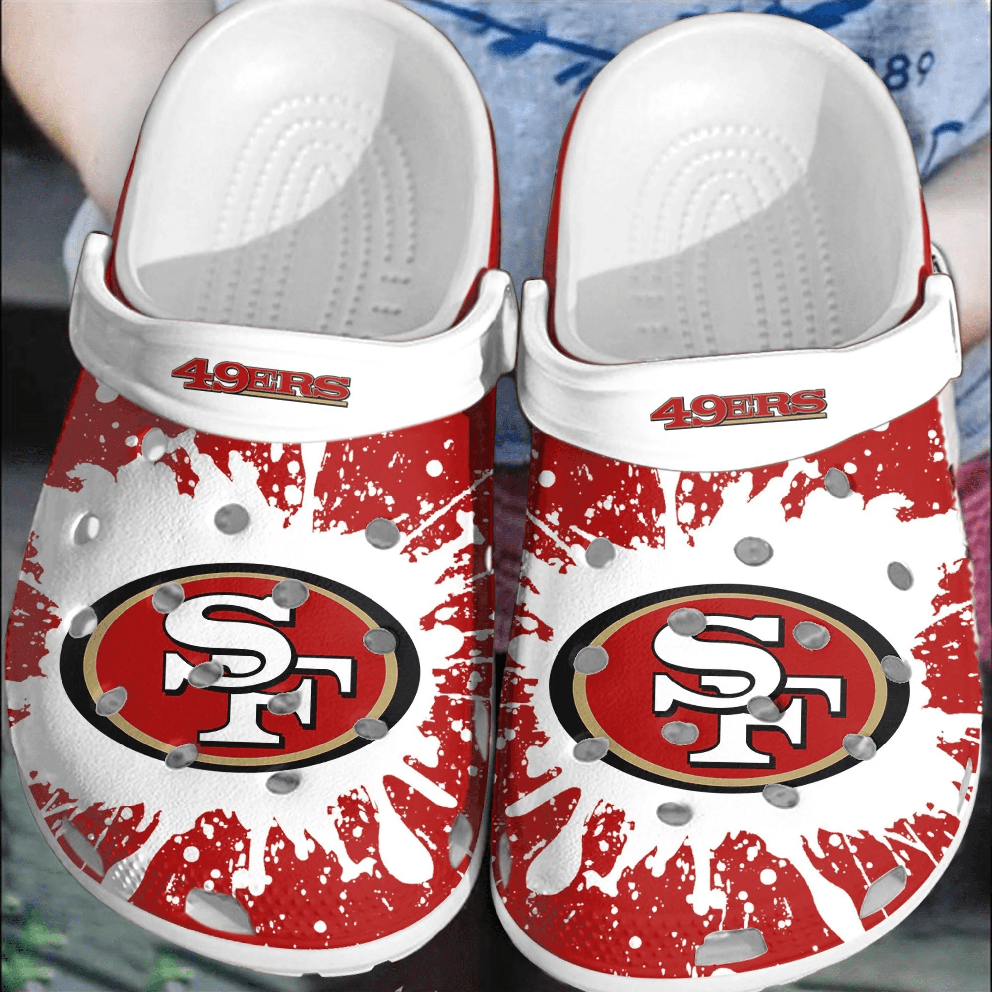 Footwearmerch NFL San Francisco 49ers Football Crocband Clogs Crocs Shoes Comfortable For Men Women