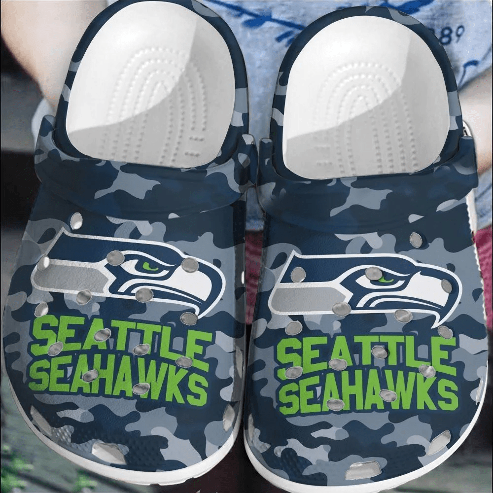 Footwearmerch NFL Seattle Seahawks CrocsClogs Shoes Comfortable Crocband For Men Women