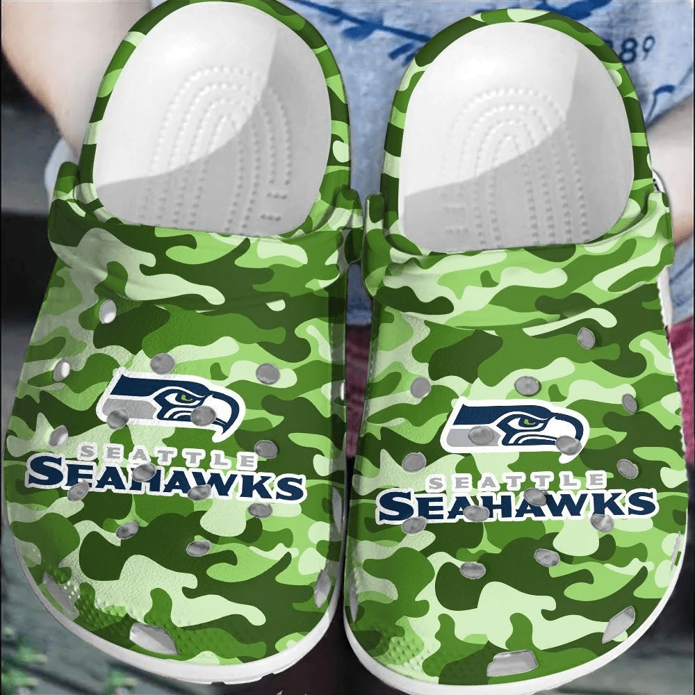 Footwearmerch NFL Seattle Seahawks CrocsClogs Shoes Crocband Comfortable For Men Women