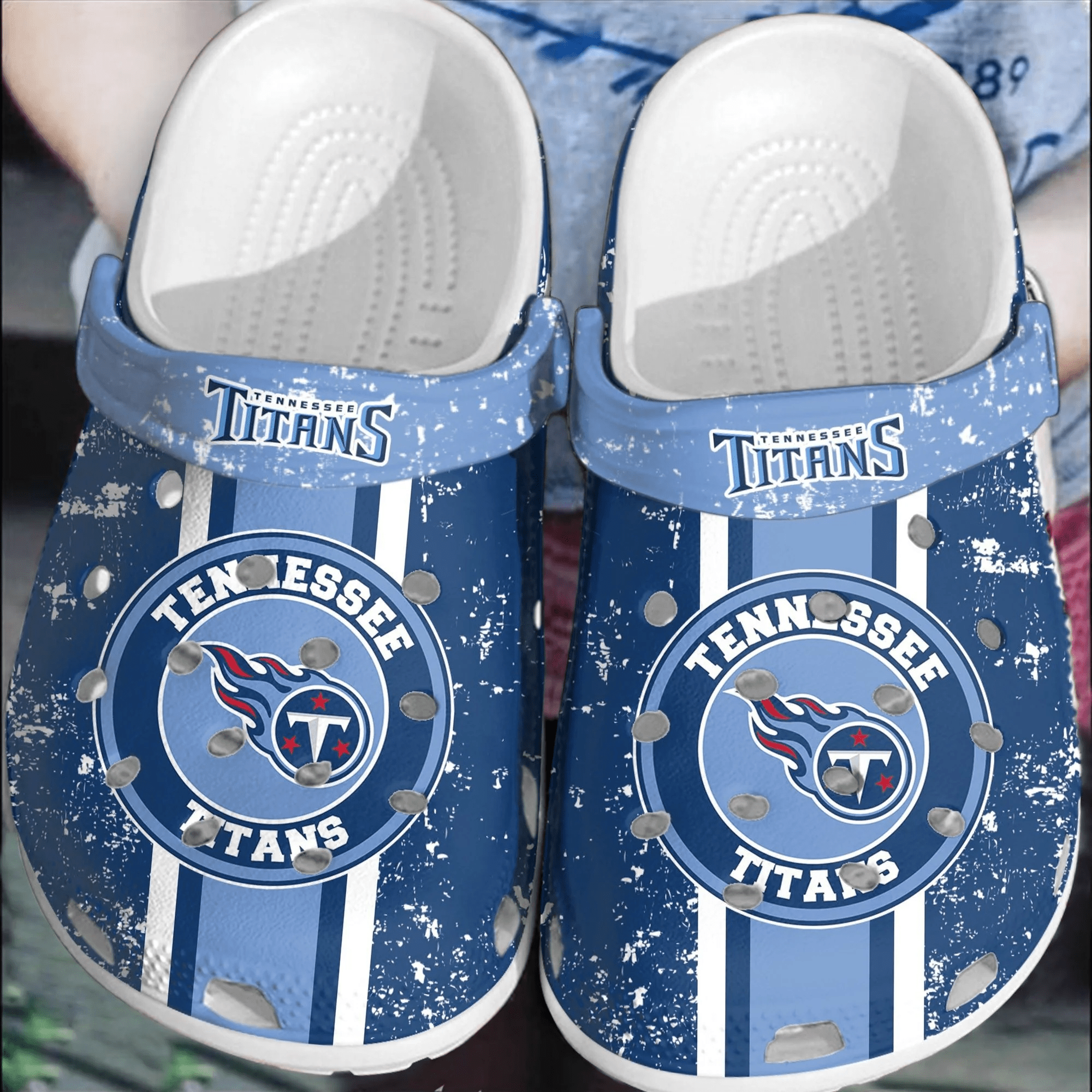 Footwearmerch NFL Tennessee Titans CrocsShoes Clogs Crocband Comfortable For Men Women