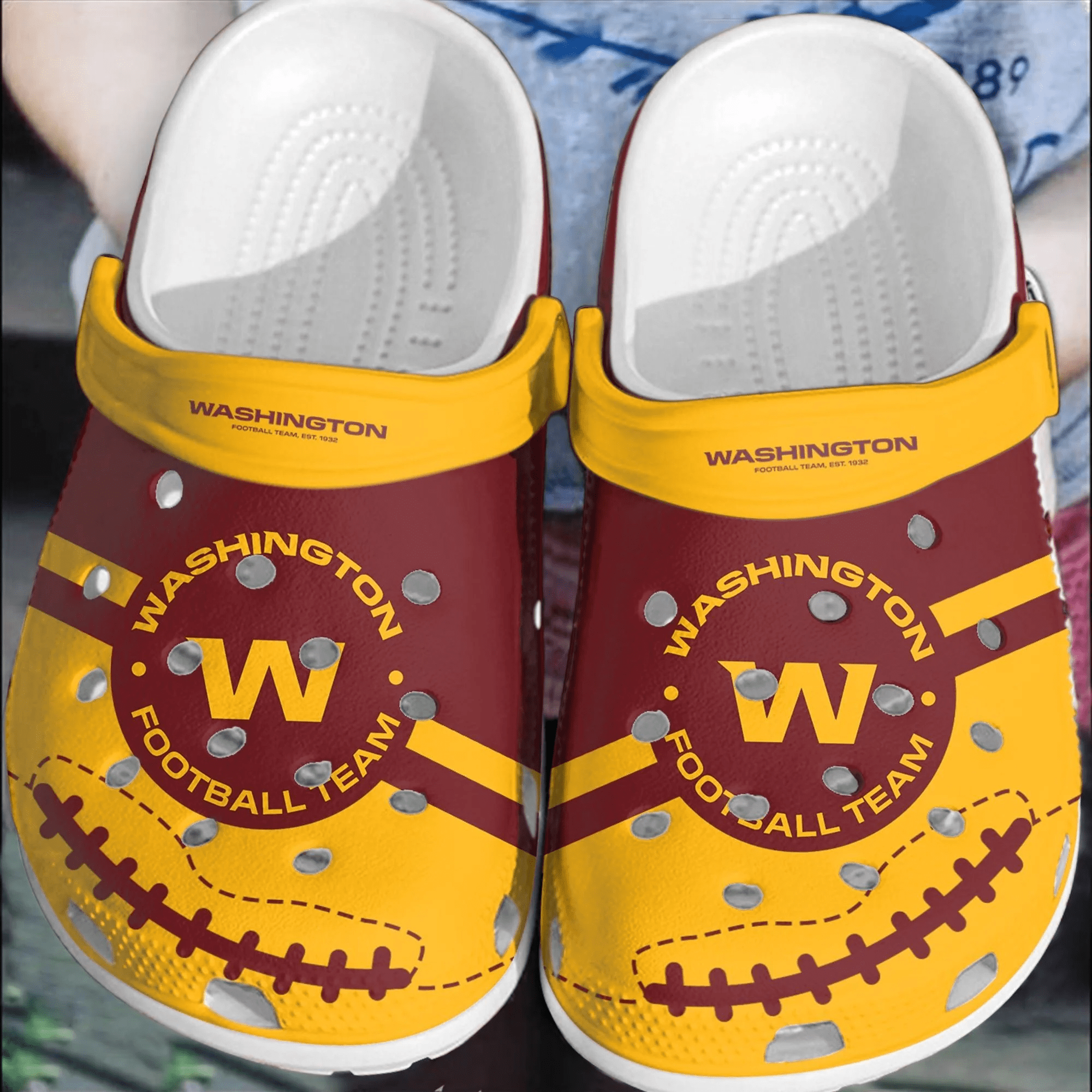 Footwearmerch NFL Washington Football CrocsComfortable Crocband Shoes Clogs For Men Women