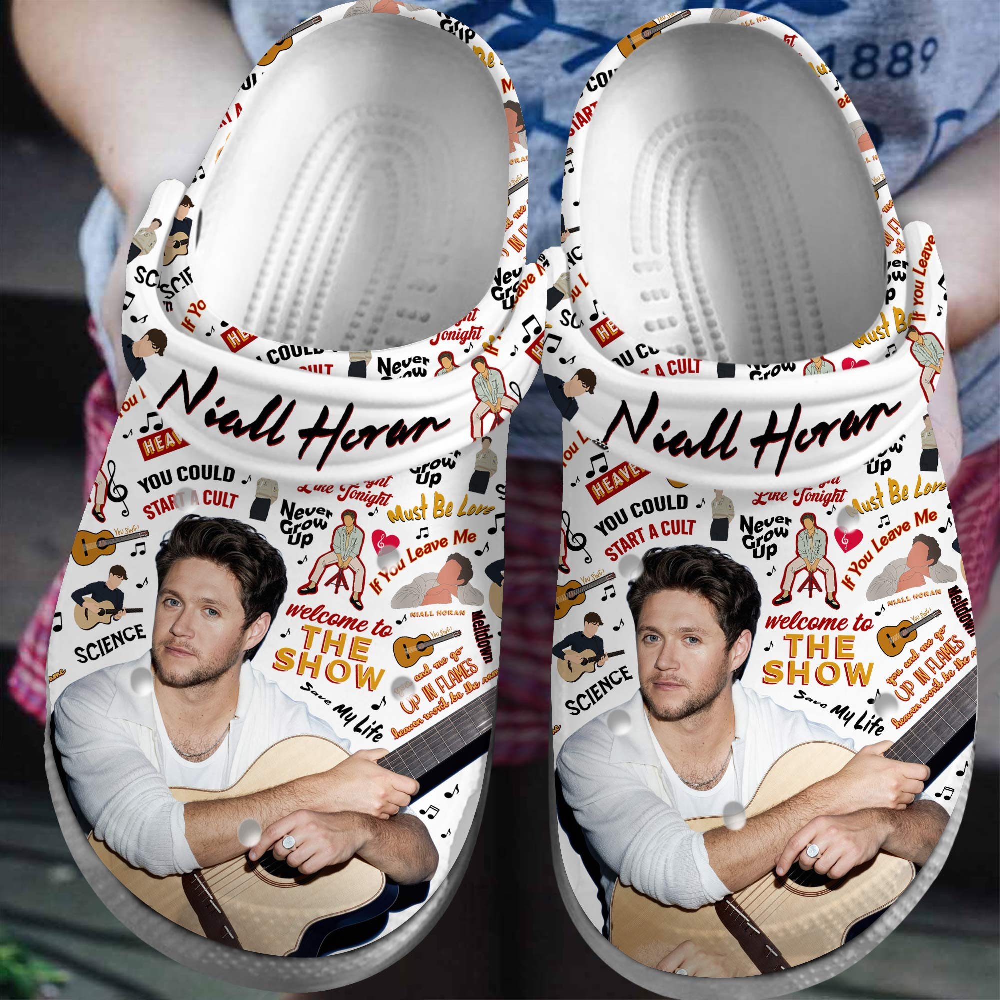 Footwearmerch Niall Horan One Direction Band Music Crocs Crocband Clogs Shoes Comfortable For Men Women and Kids