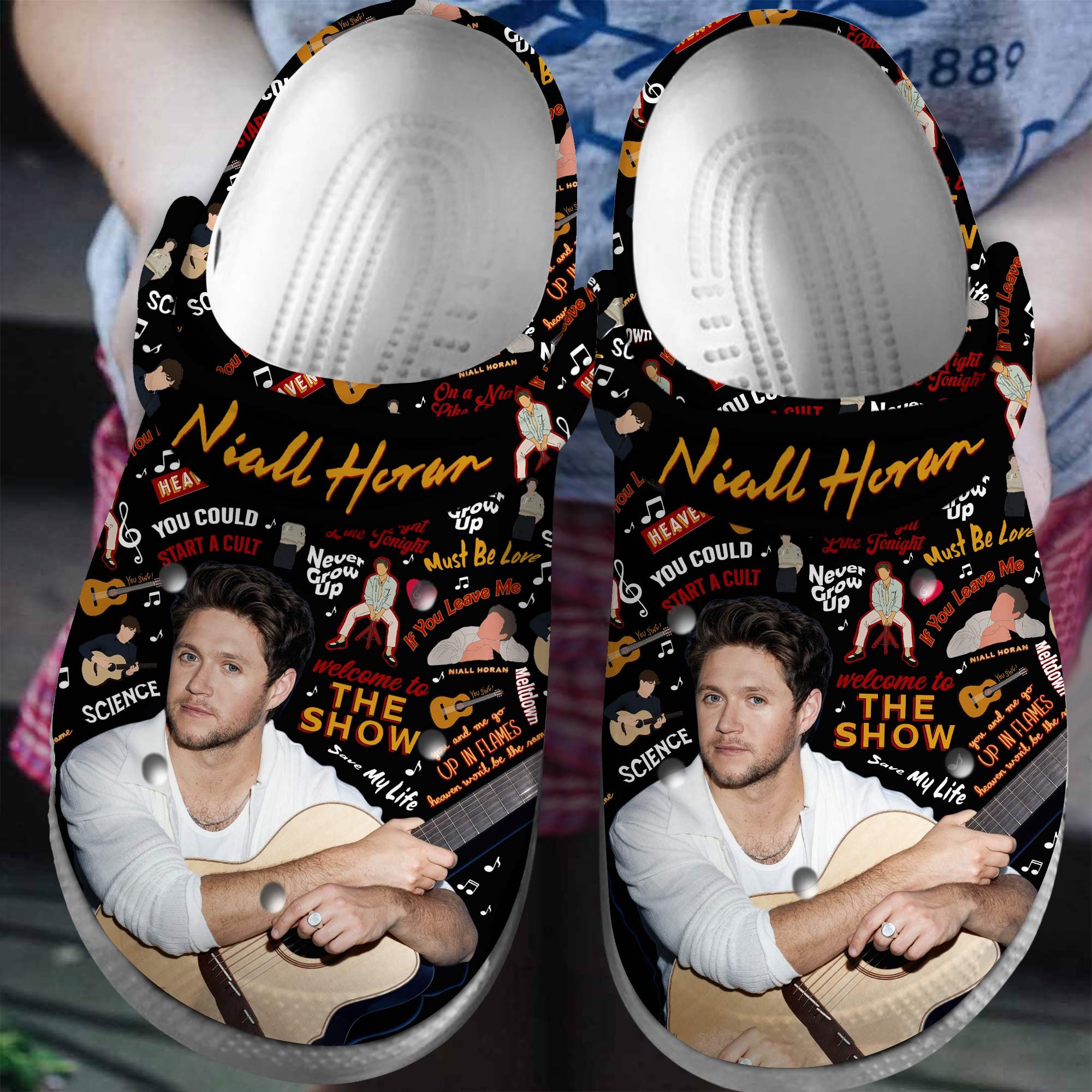 Footwearmerch Niall Horan One Direction Band Music Crocs Crocband Clogs Shoes Comfortable For Men Women and Kids