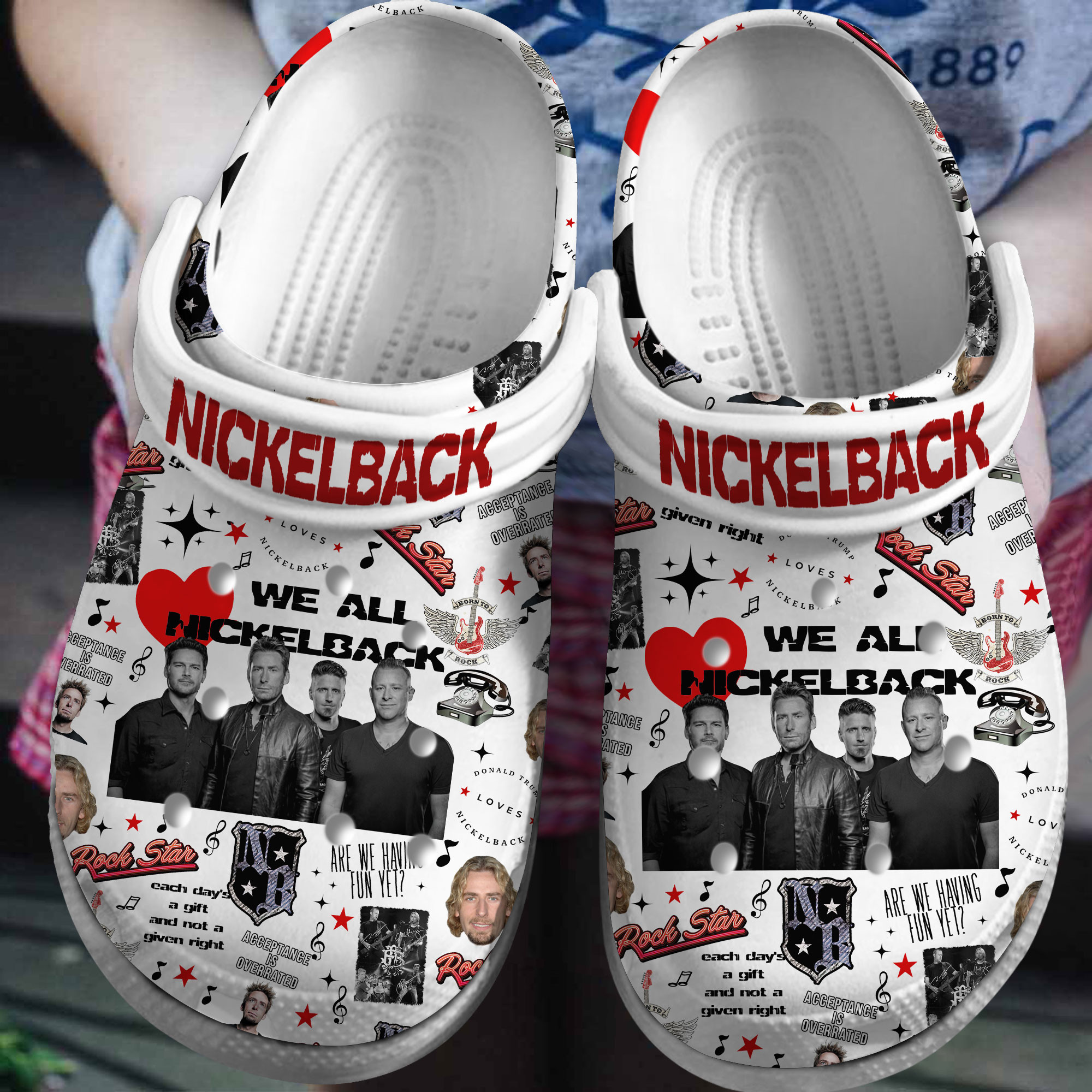 Footwearmerch Nickelback Music Crocs Crocband Clogs Shoes Comfortable For Men Women and Kids