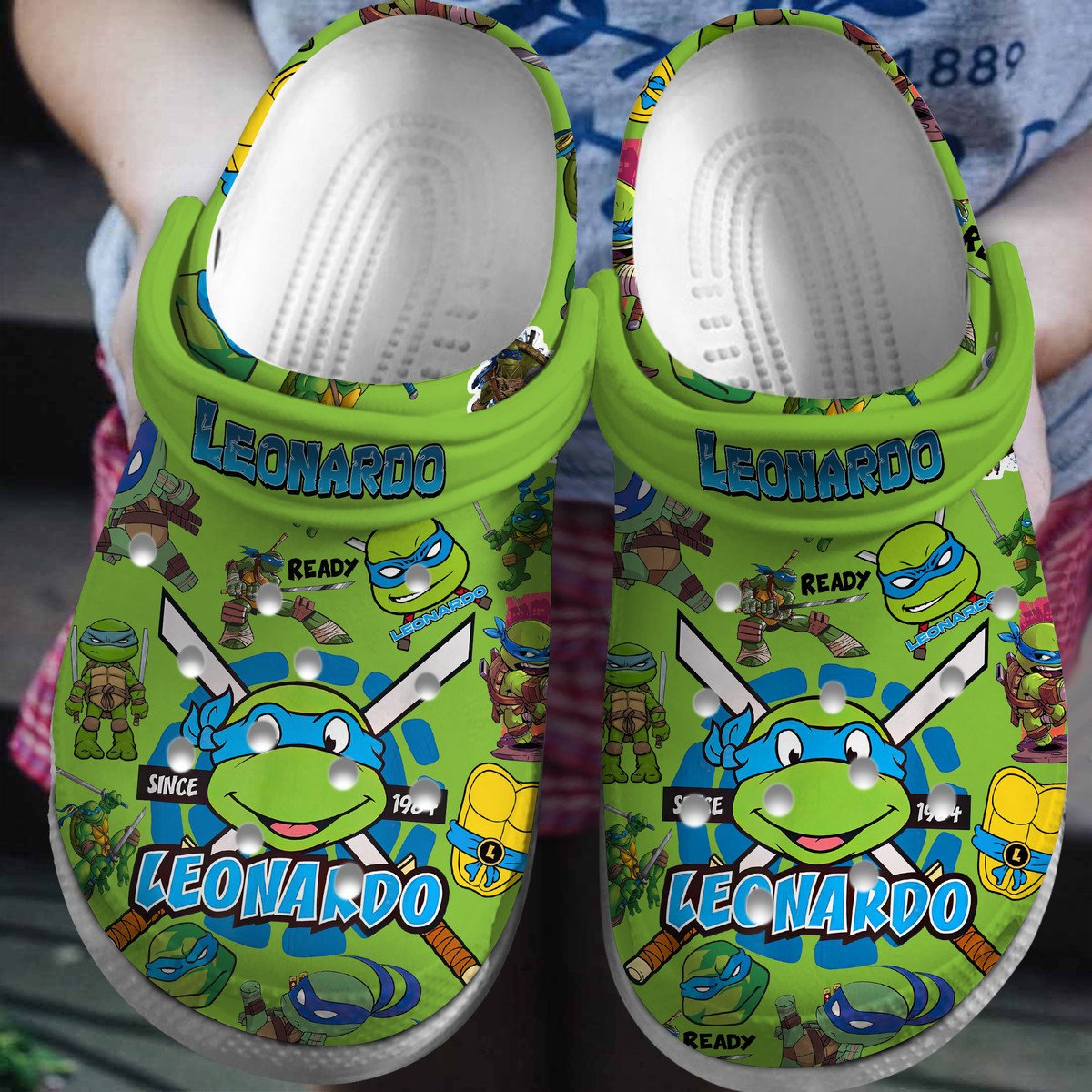 Footwearmerch Teenage Mutant Ninja Turtles (LEONARDO) Cartoon Crocs Crocband Clogs Shoes For Men Women and Kids