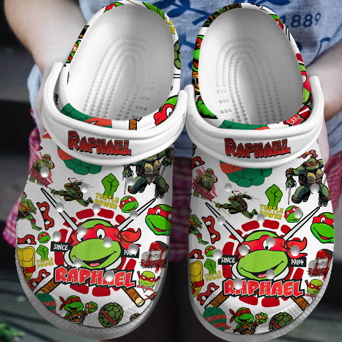 Footwearmerch Teenage Mutant Ninja Turtles (RAPHAEL) Cartoon Crocs Crocband Shoes Clogs For Men Women and Kids