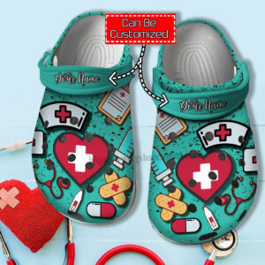 Footwearmerch Nurse Doctor Item Chibi Shoes Gifts Mom Daughter - Nurse Cna Shoes Croc Clogs Customize Name Birthday Gift