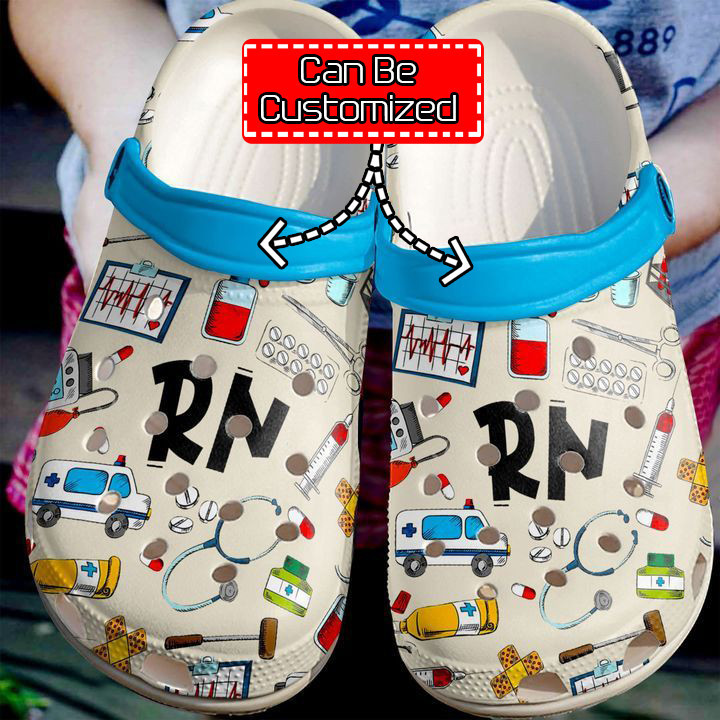 Footwearmerch Nurse - Nurse Rn Pattern clog Shoes For Men And Women