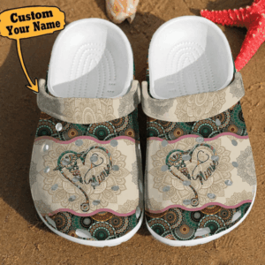 Footwearmerch Nurse - Personalized Nurse Mandala Heart Vintage Gift For Unique Gifts Clog Shoes For Men And Women