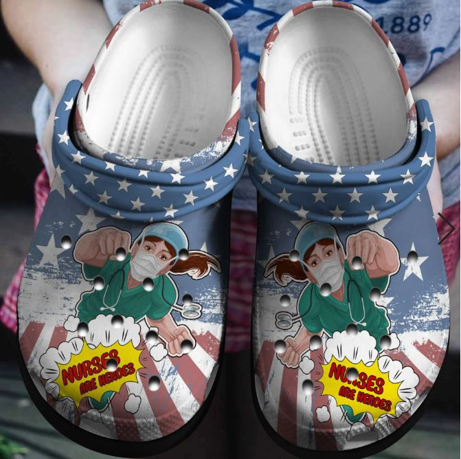 Footwearmerch Nurses Are Heroes Shoes - America Nurse Save People Custom Shoes Birthday Gift For Women Girl Friend