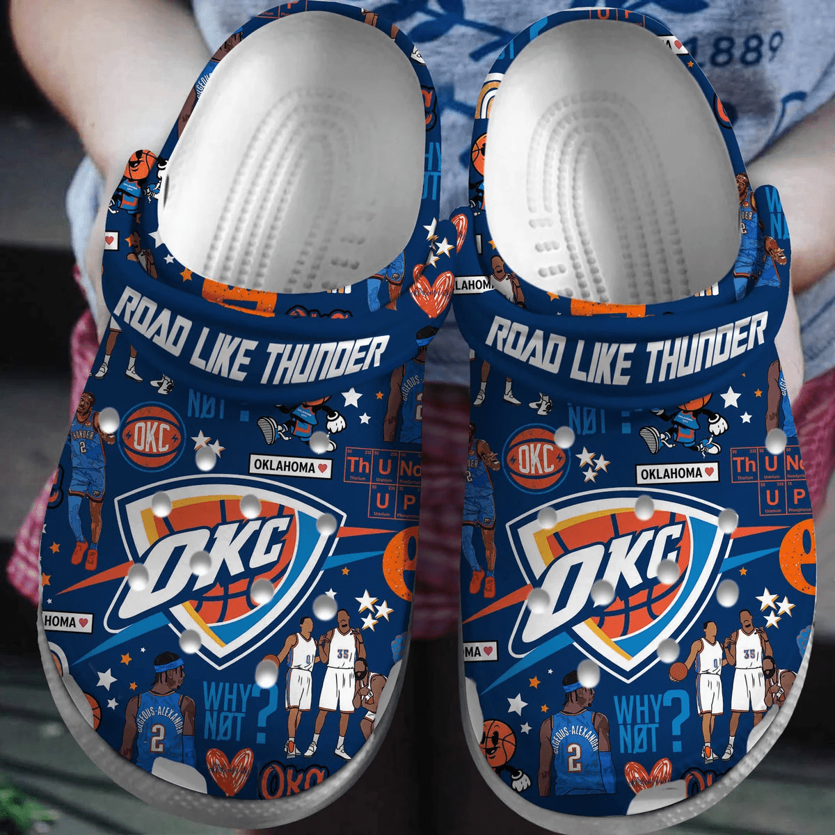 Footwearmerch Oklahoma City Thunder NBA Sport Crocs Crocband Clogs Shoes Comfortable For Men Women and Kids