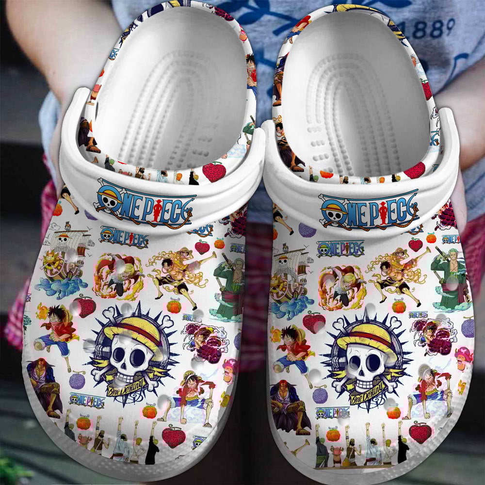 Footwearmerch One Piece Anime Cartoon Premium Crocs Crocband Clogs Shoes Comfortable For Men Women and Kids