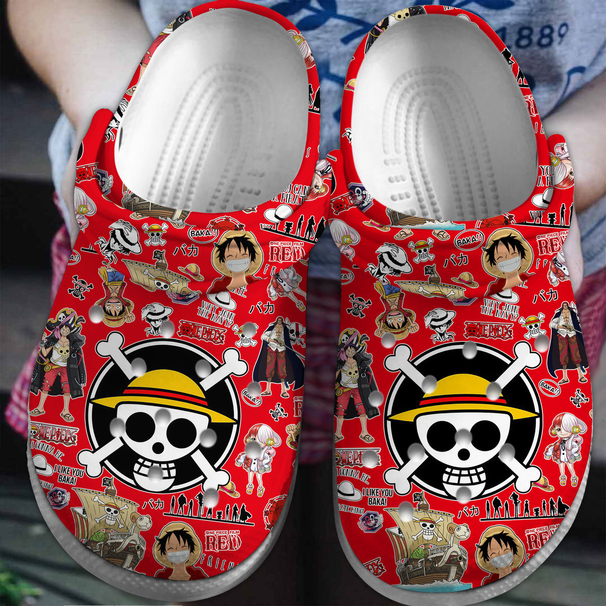 Footwearmerch One Piece Anime Crocs Crocband Clogs Shoes Comfortable For Men Women and Kids