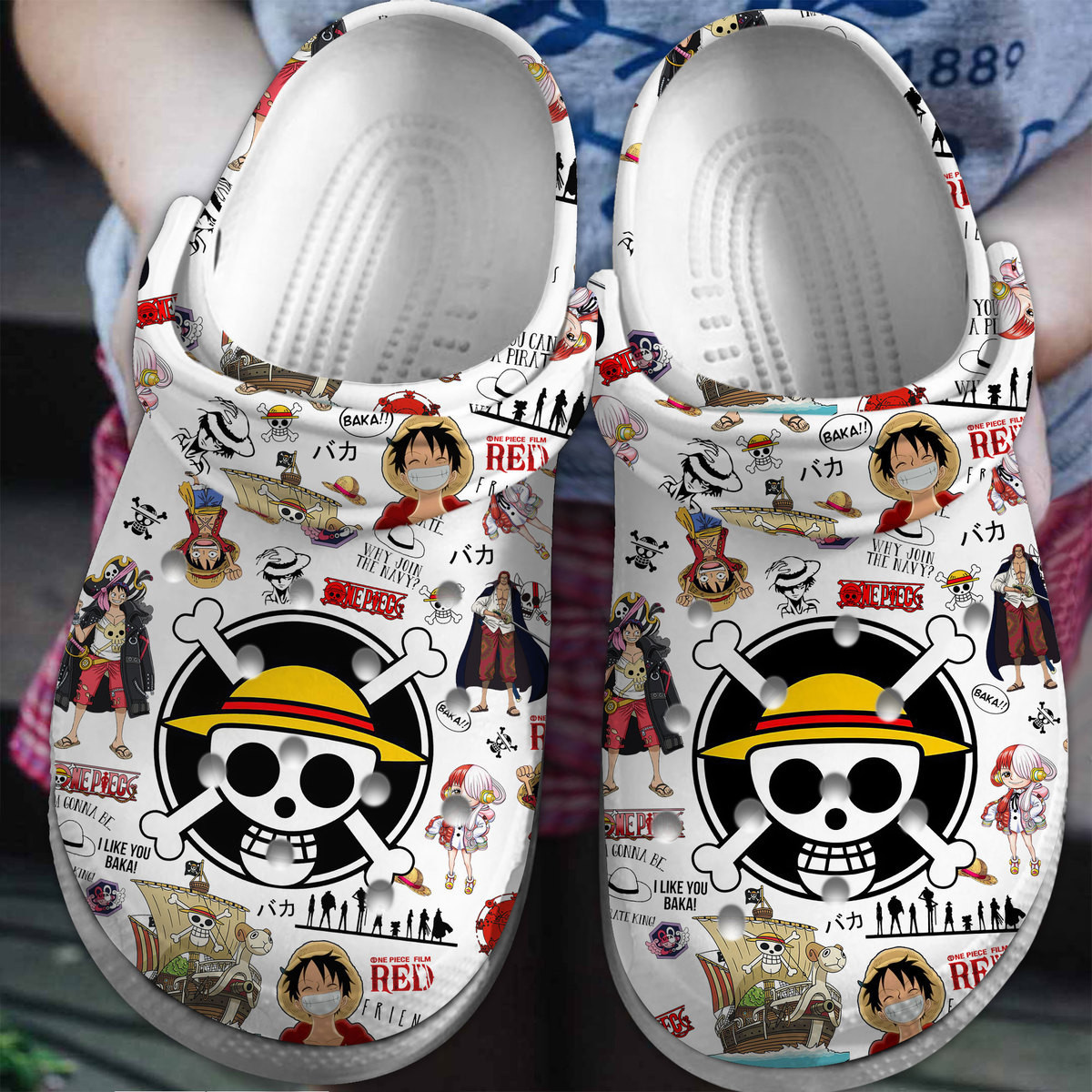 Footwearmerch One Piece Anime Crocs Crocband Clogs Shoes Comfortable For Men Women and Kids