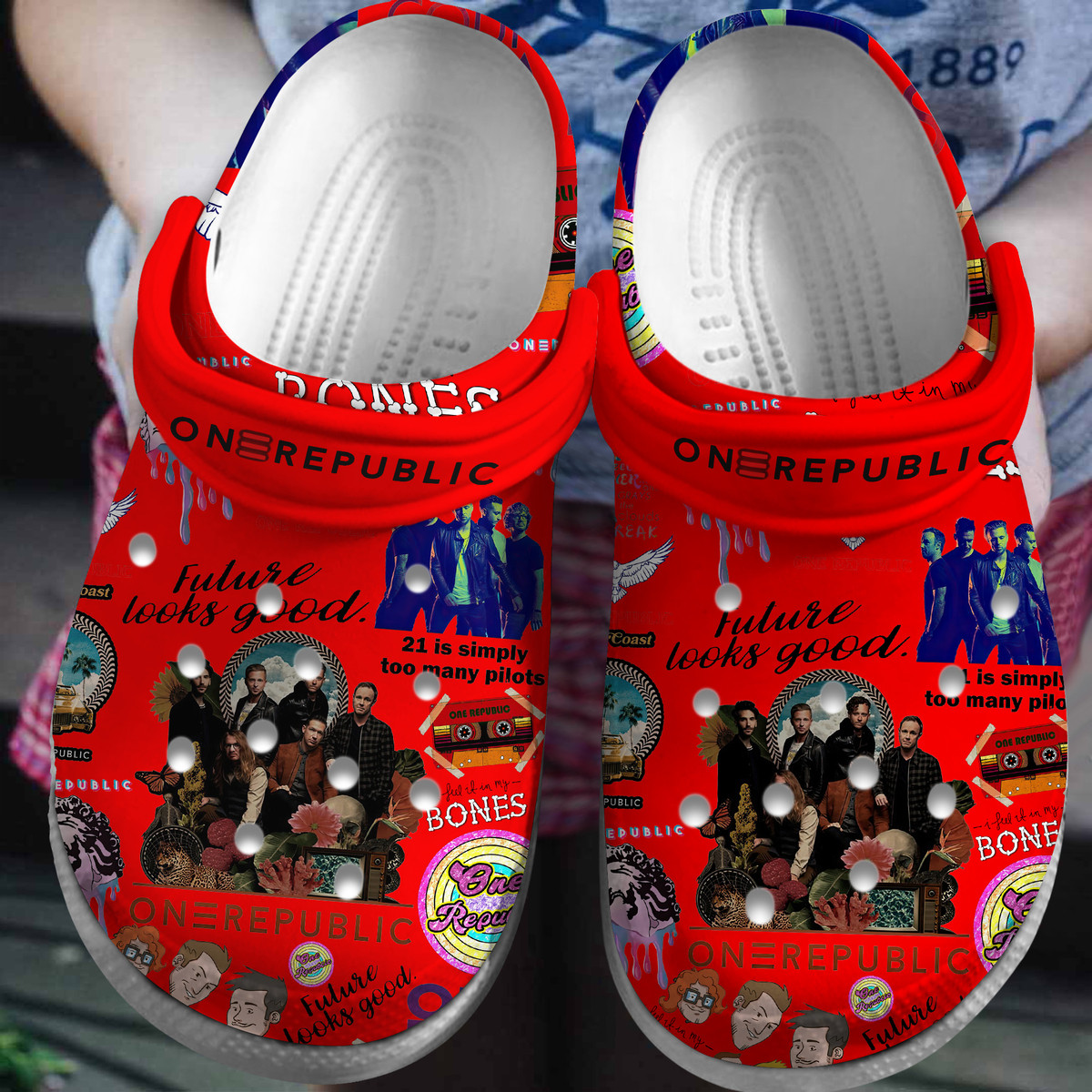 Footwearmerch OneRepublic Music Band Crocs Crocband Clogs For Men Women and Kids