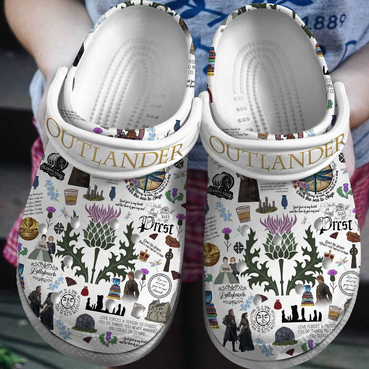 Footwearmerch Outlander TV Series Crocs Crocband Clogs Shoes Comfortable For Men Women and Kids