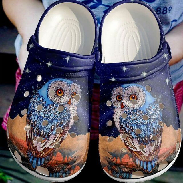 Footwearmerch Owl Night 102 Gift For Lover Rubber clog Shoes Comfy Footwear