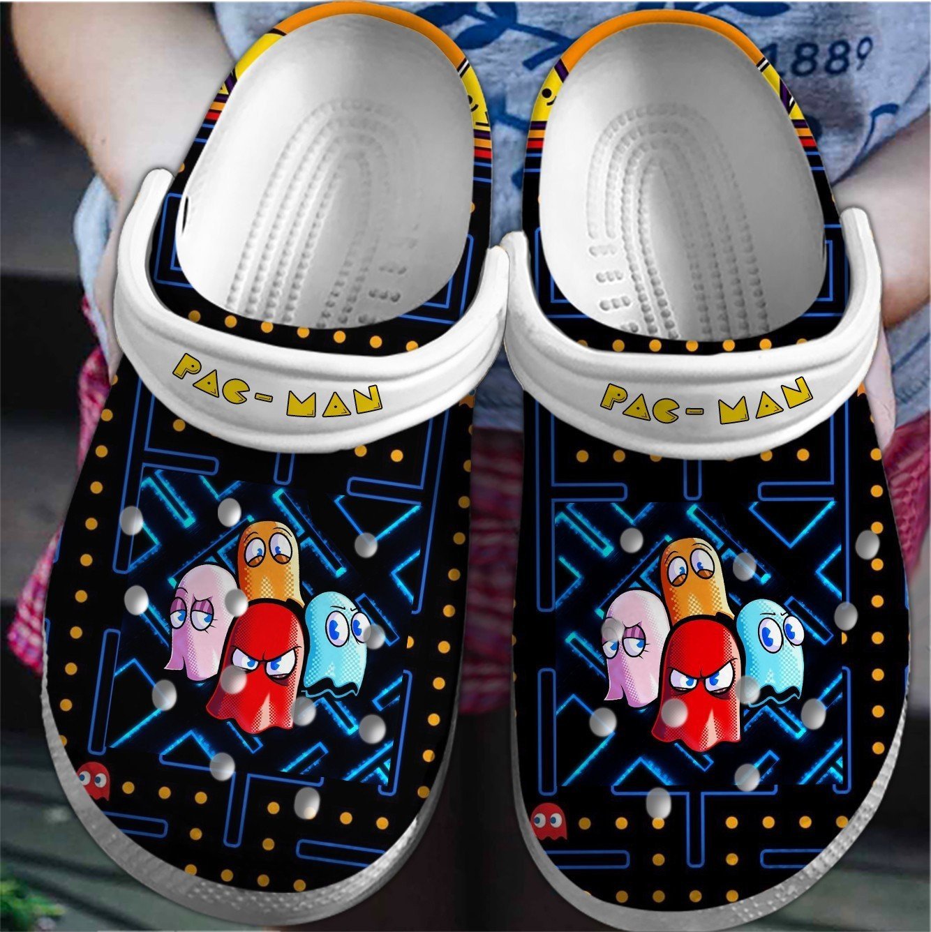 Footwearmerch Pac Man Game Crocs Crocband Clogs Shoes Comfortable For Men Women and Kids