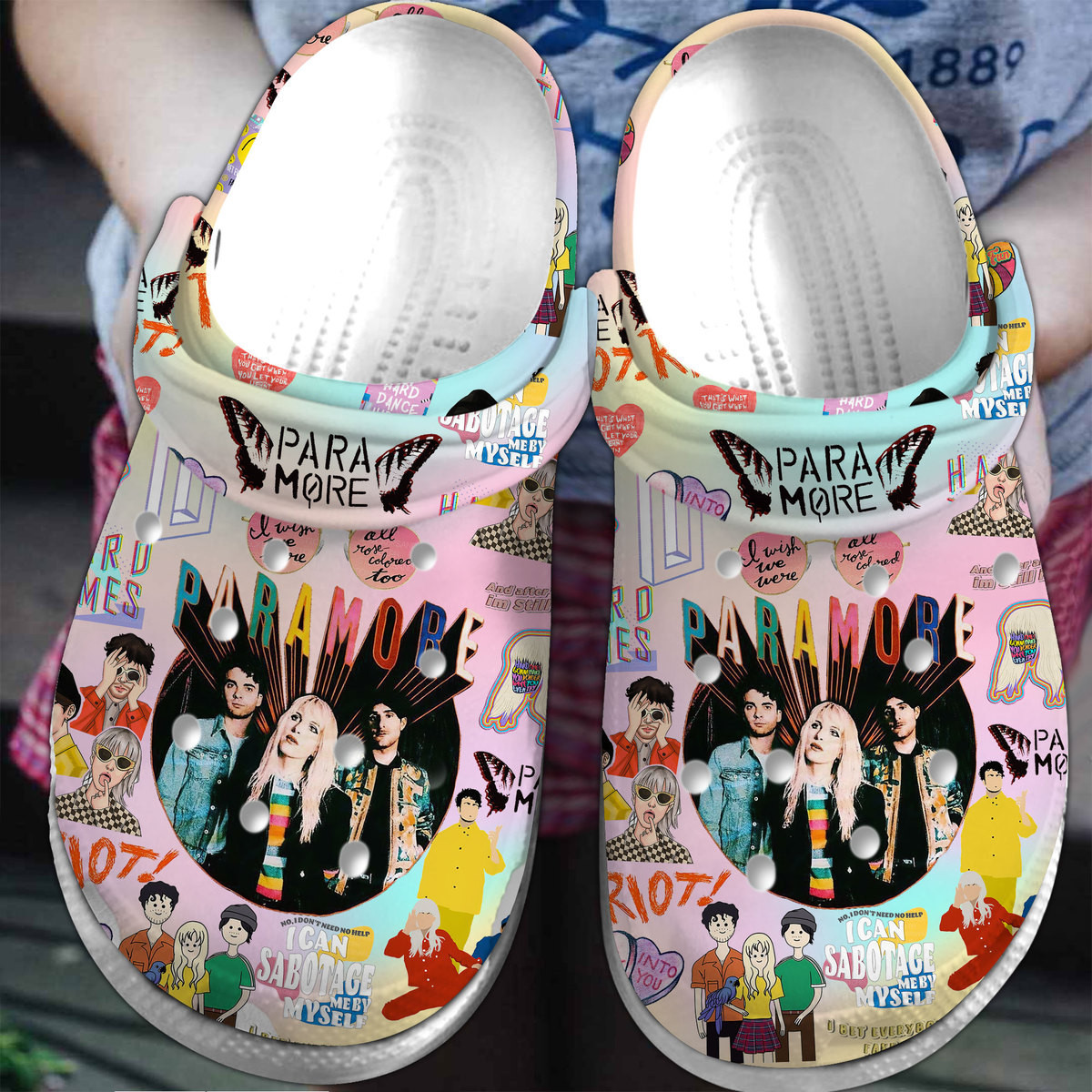 Footwearmerch Paramore Music Crocs Crocband Clogs Shoes Comfortable For Men Women and Kids