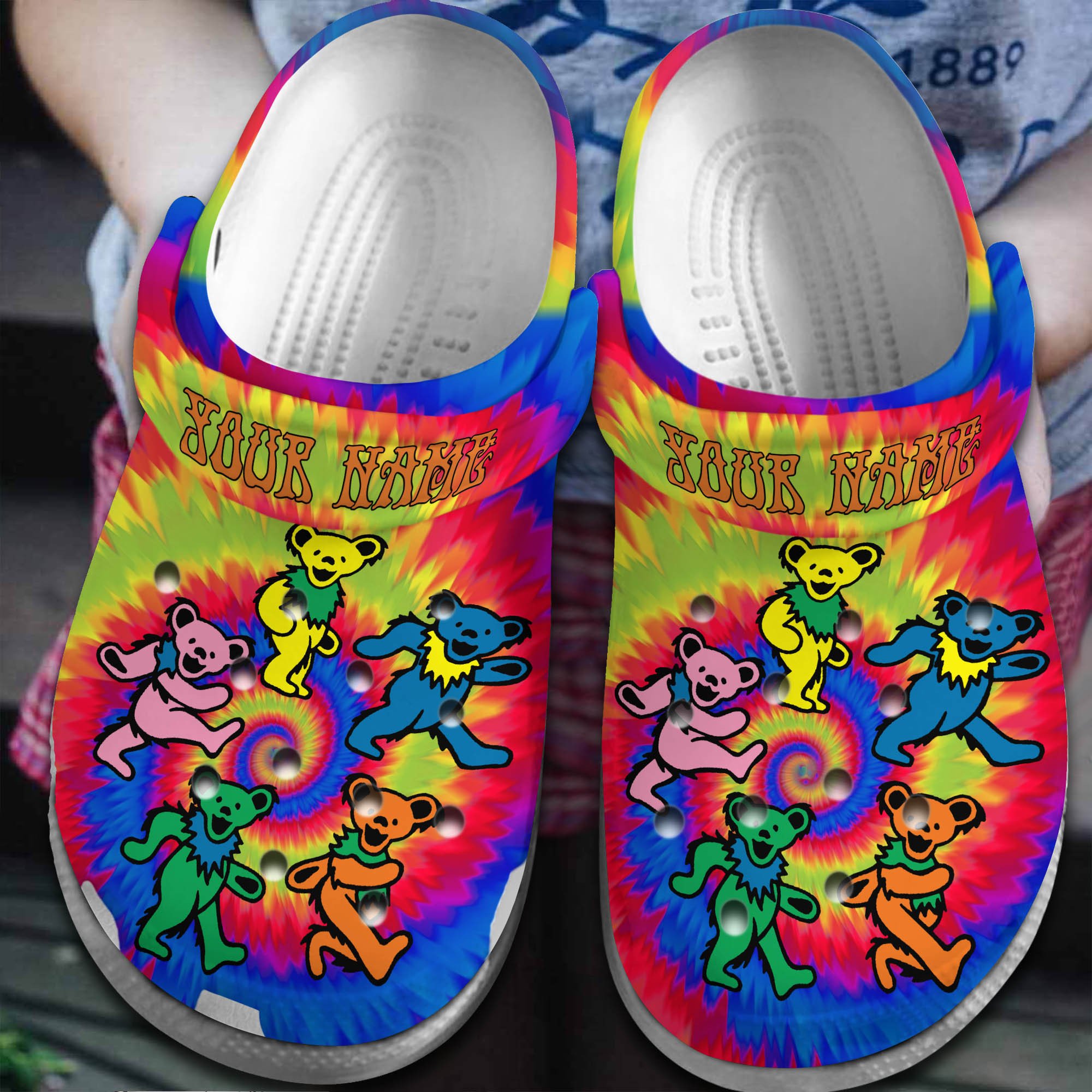Footwearmerch Grateful Dead Music Crocs Crocband Clogs Shoes Comfortable For Men Women and Kids