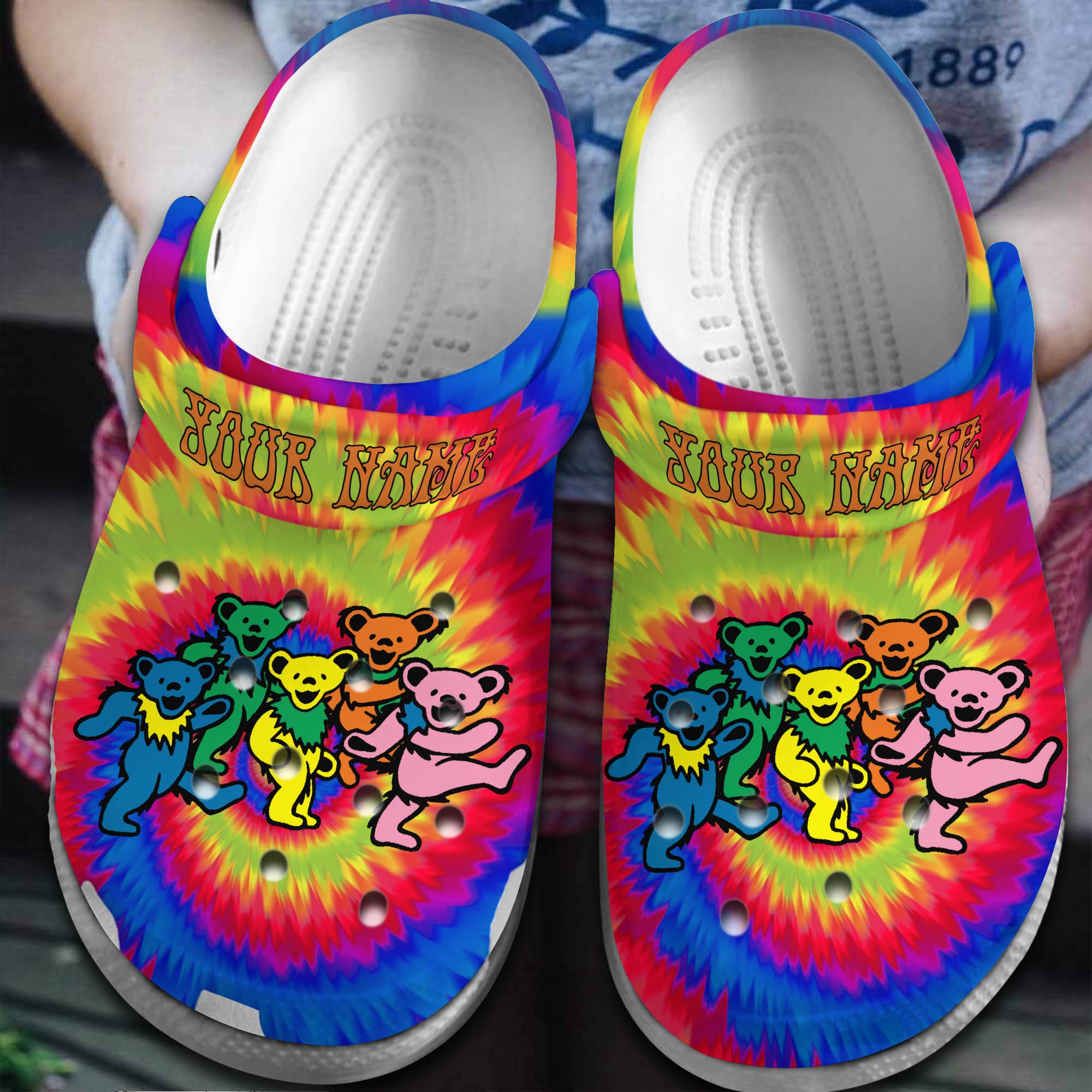 Footwearmerch Grateful Dead Music Crocs Crocband Clogs Shoes Comfortable For Men Women and Kids