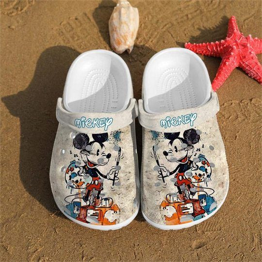 Footwearmerch Personalised Mickey Cartoon Crocs Crocband Shoes Clogs Custom Name For Men Women And Kids