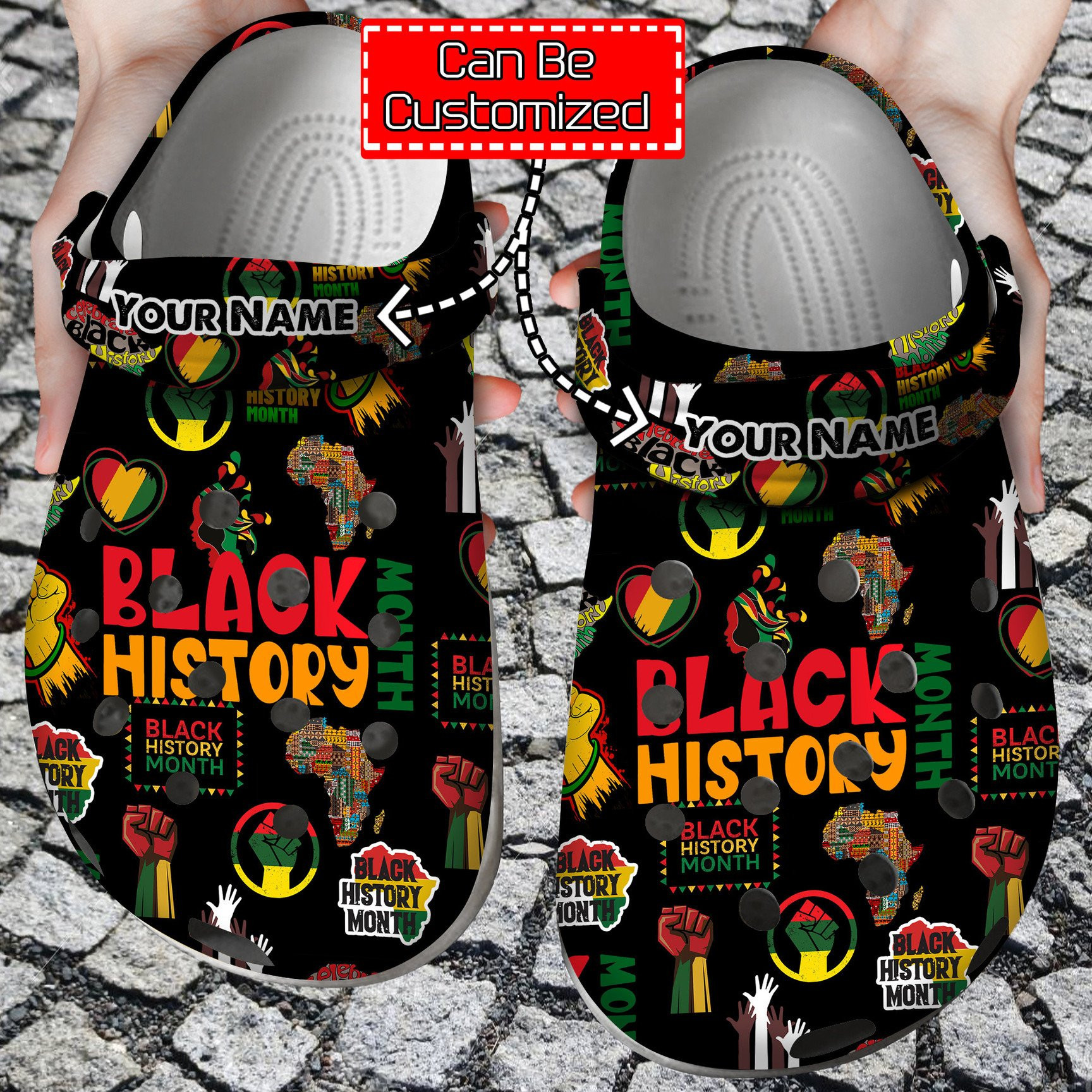Footwearmerch Personalized Black History Month African American Classic Clogs Shoes