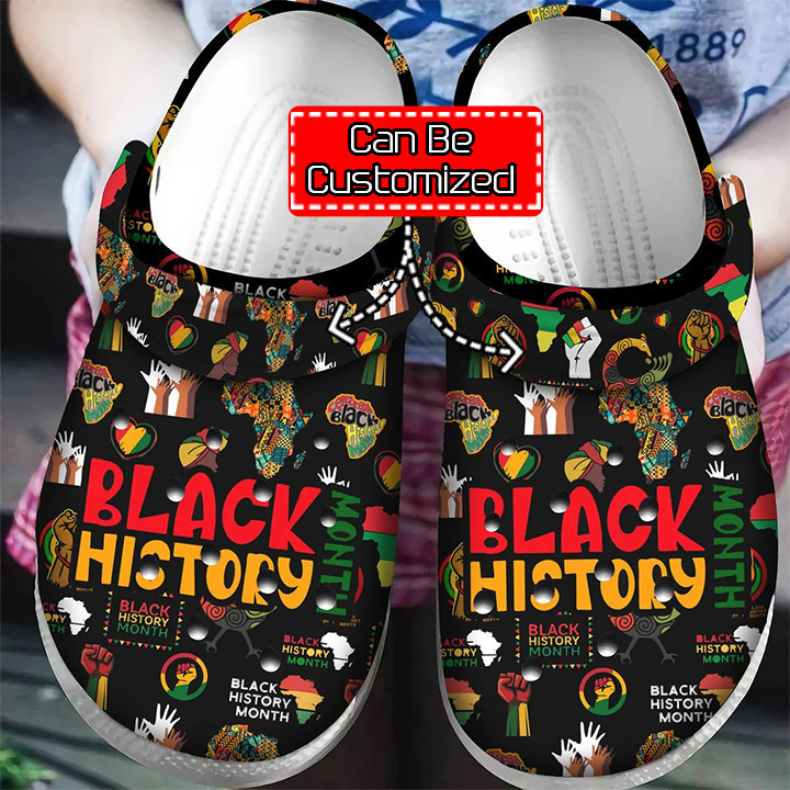 Footwearmerch Personalized Black History Month African American Classic Clogs Shoes For Men And Women