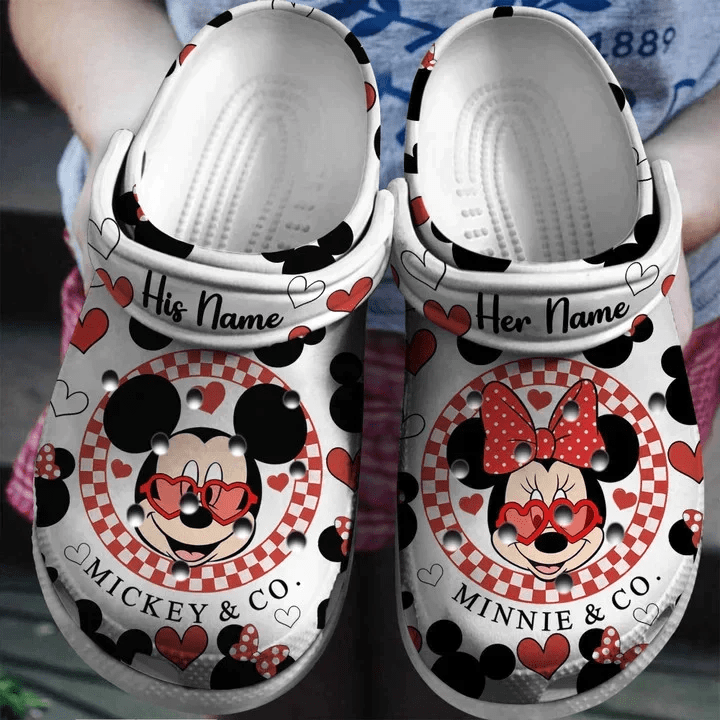 Footwearmerch Personalized Disney Mickey Fuzzy Crocs Clogs Shoes Comfortable Crocband For Men Women