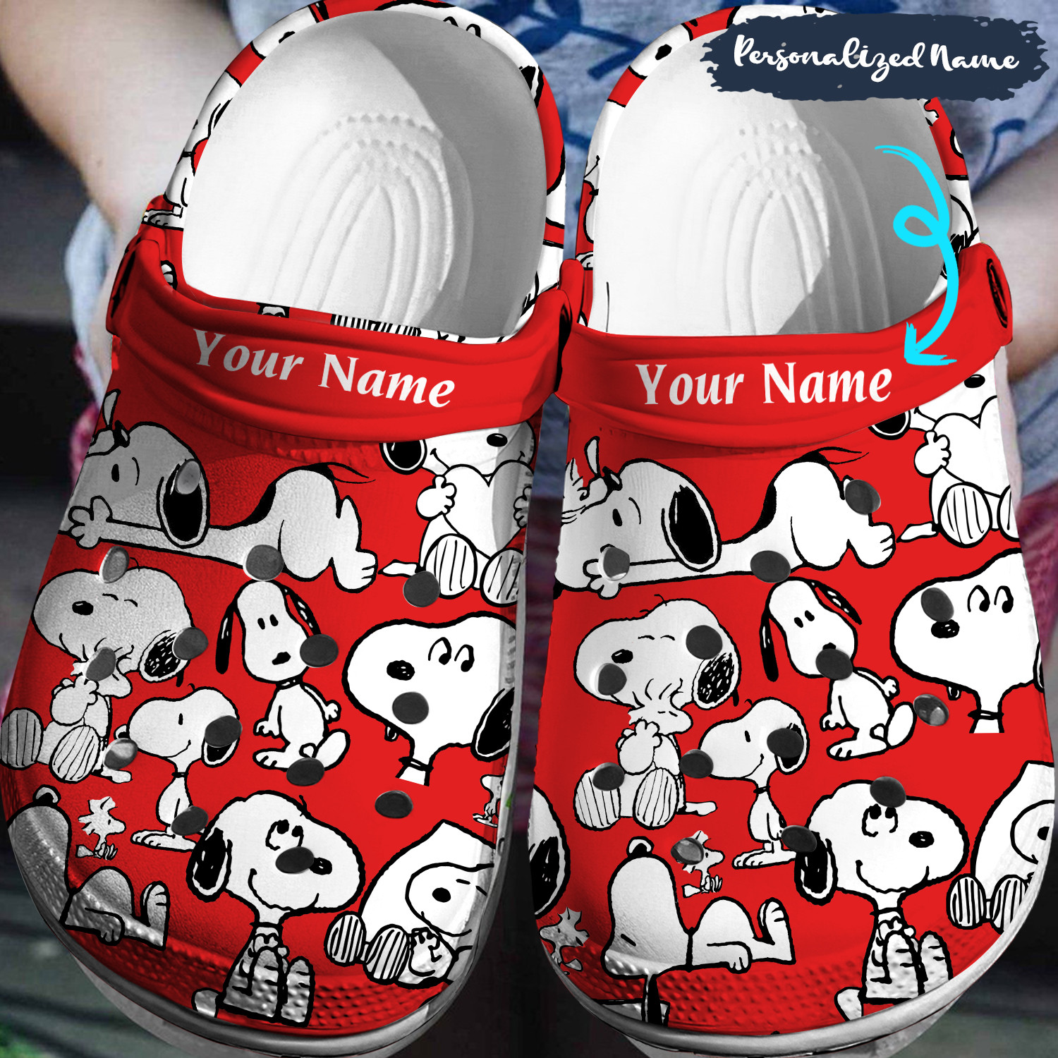 Footwearmerch Personalized Snoopy Crocs 3D Clog Shoes