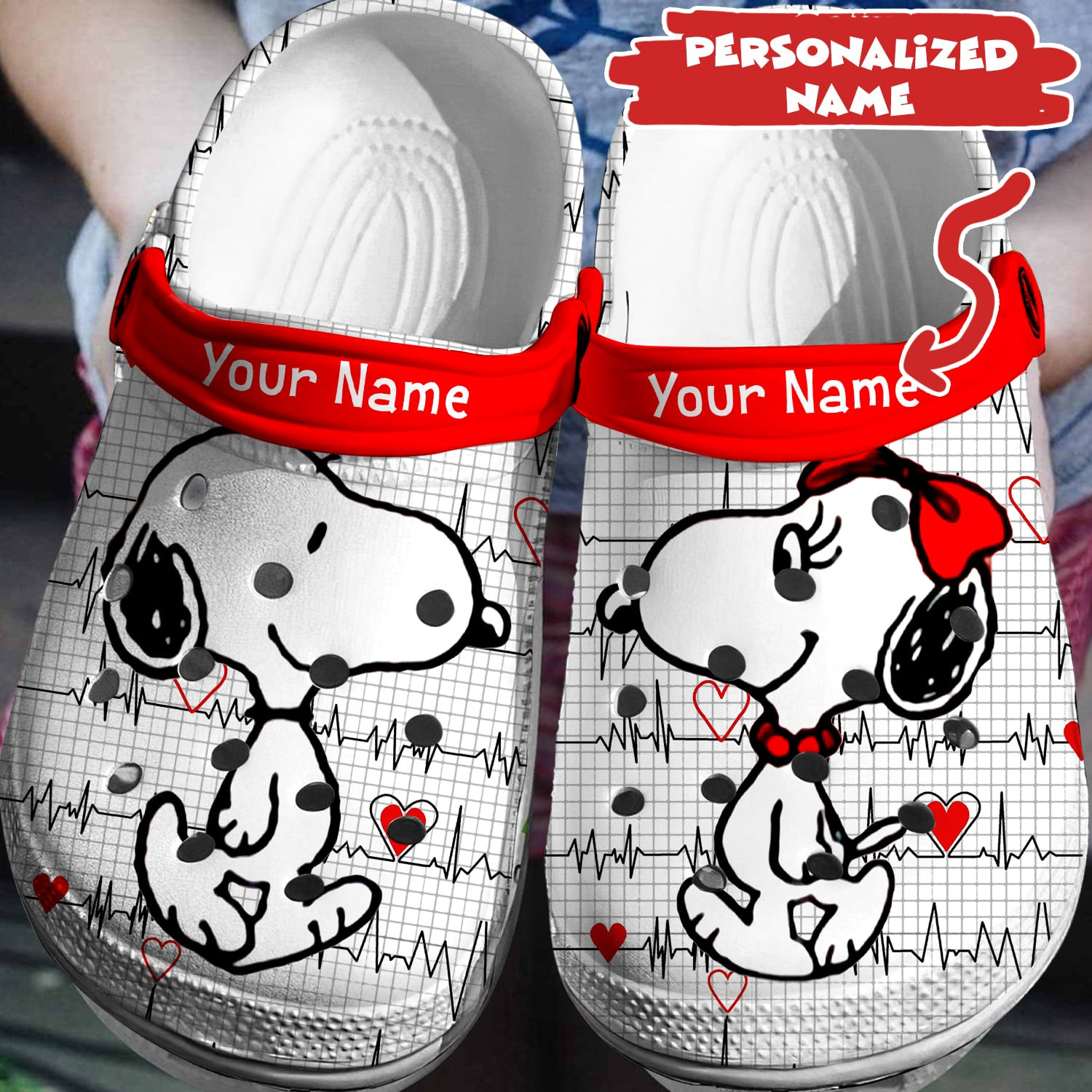 Footwearmerch Personalized Snoopy Crocs 3D Clog Shoes