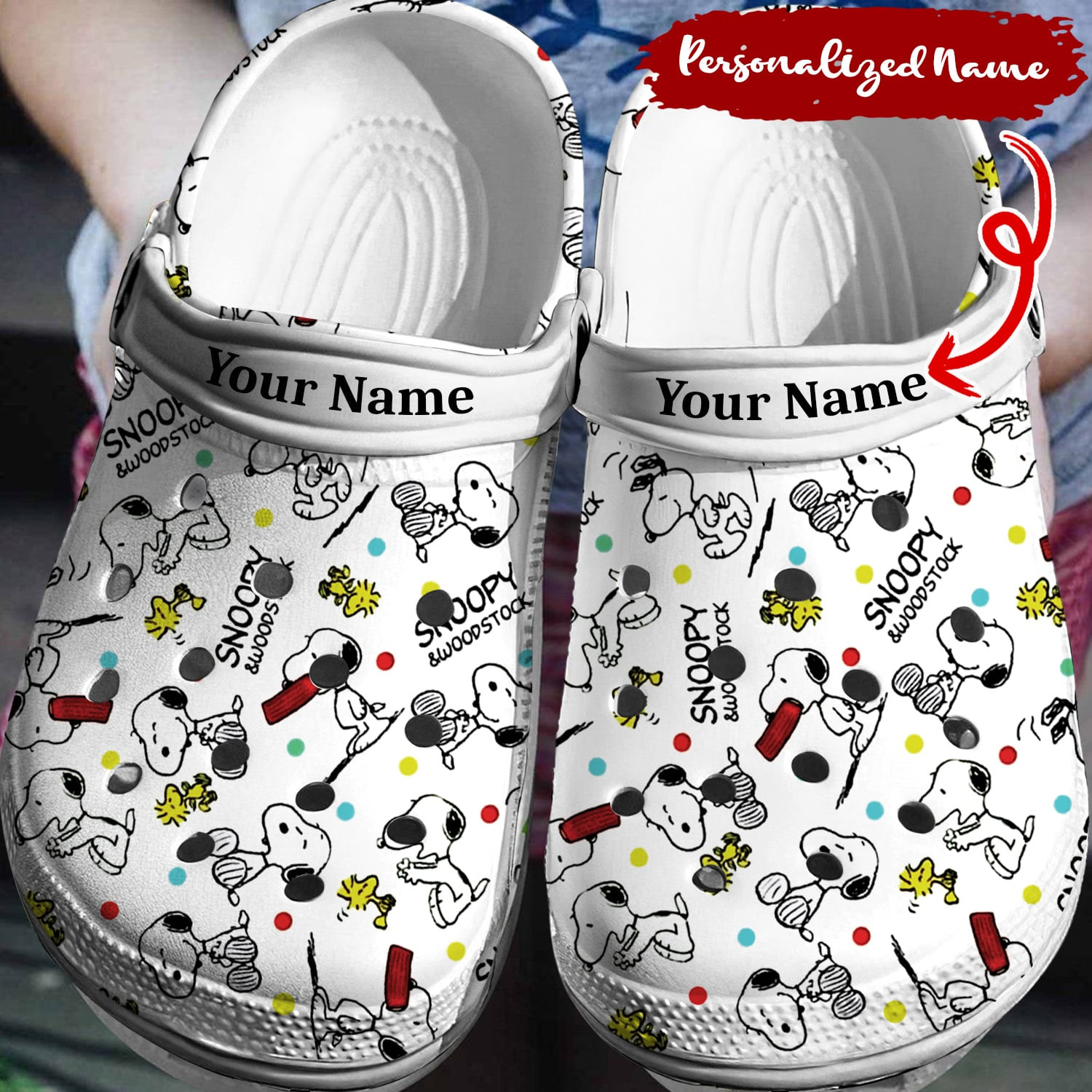 Footwearmerch Personalized Snoopy Crocs Shoes 3D Clog Shoes