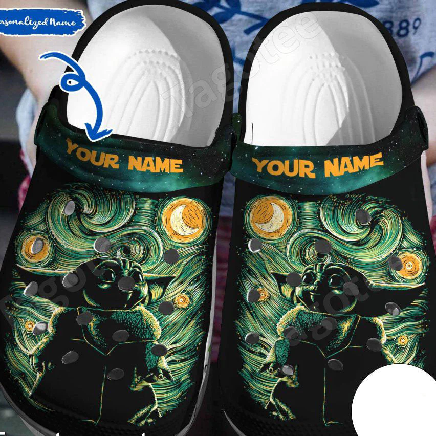 Footwearmerch Personalized Star Wars Baby Yoda Crocs Comfortable Crocband Clogs Shoes For Men Women