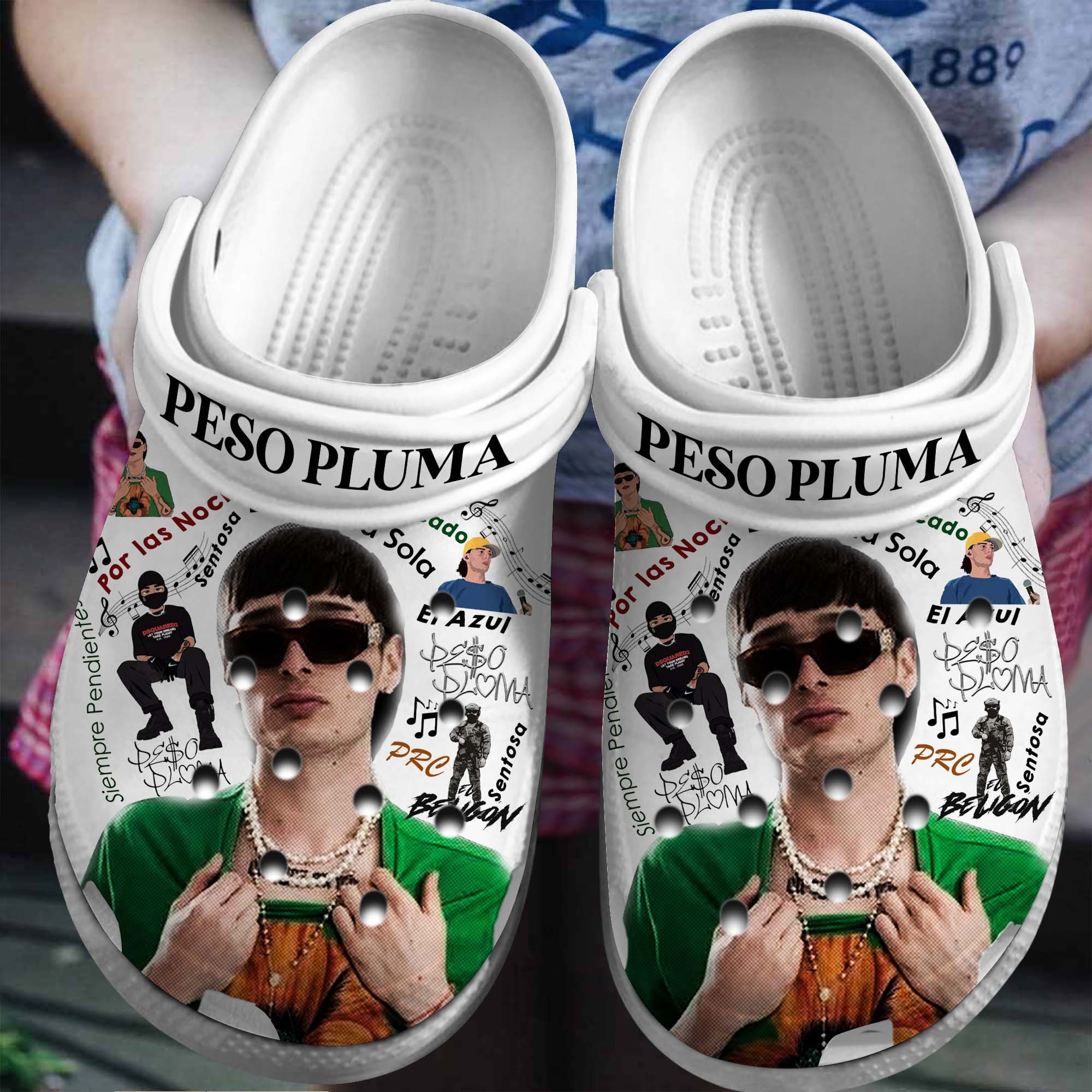 Footwearmerch Peso Pluma Singer Music Crocs Crocband Clogs Shoes Comfortable For Men Women and Kids