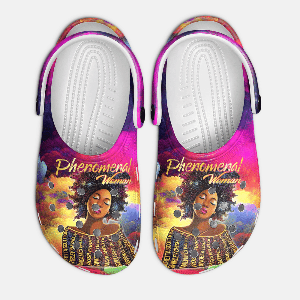 Footwearmerch Phenomenal Woman Art African American Classic Clogs Shoes