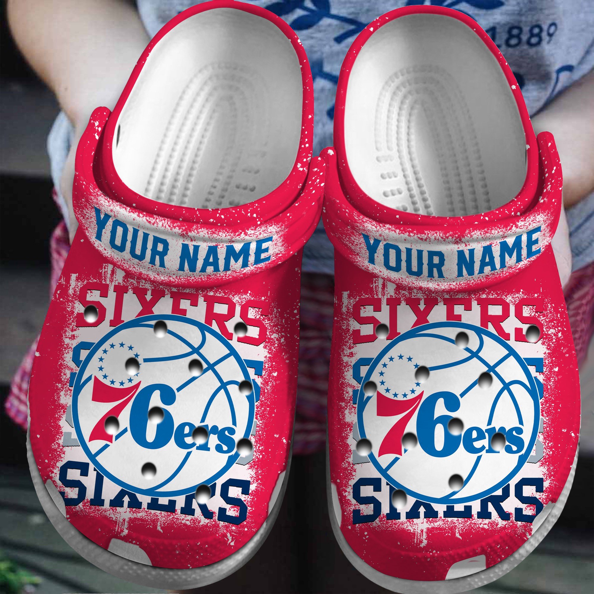 Footwearmerch Philadelphia 76ers NBA Basketball Sport Crocs Crocband Clogs Shoes Comfortable For Men Women and Kids