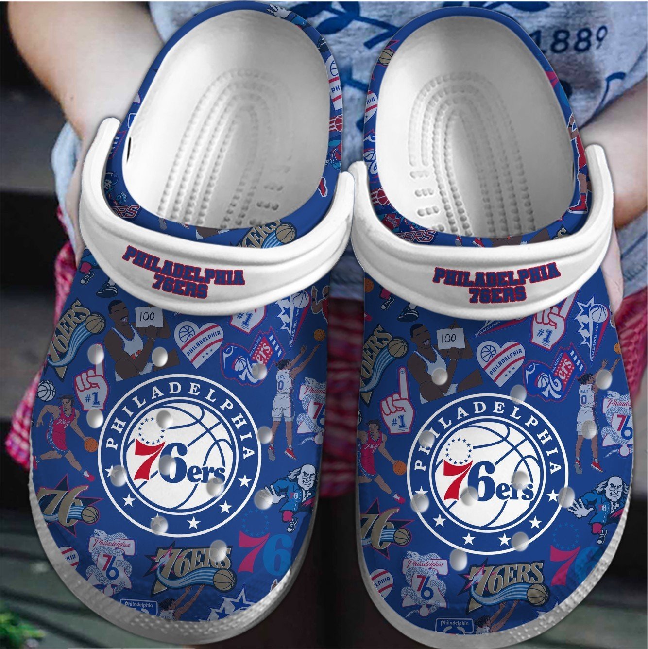 Footwearmerch PhiladElvis Presley Musichia 76ers NBA Sport Crocs Crocband Clogs Shoes Comfortable For Men Women and Kids