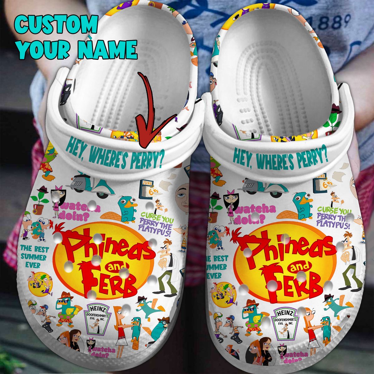 Footwearmerch Phineas And Ferb TV Series Crocs Crocband Clogs Shoes Comfortable For Men Women and Kids