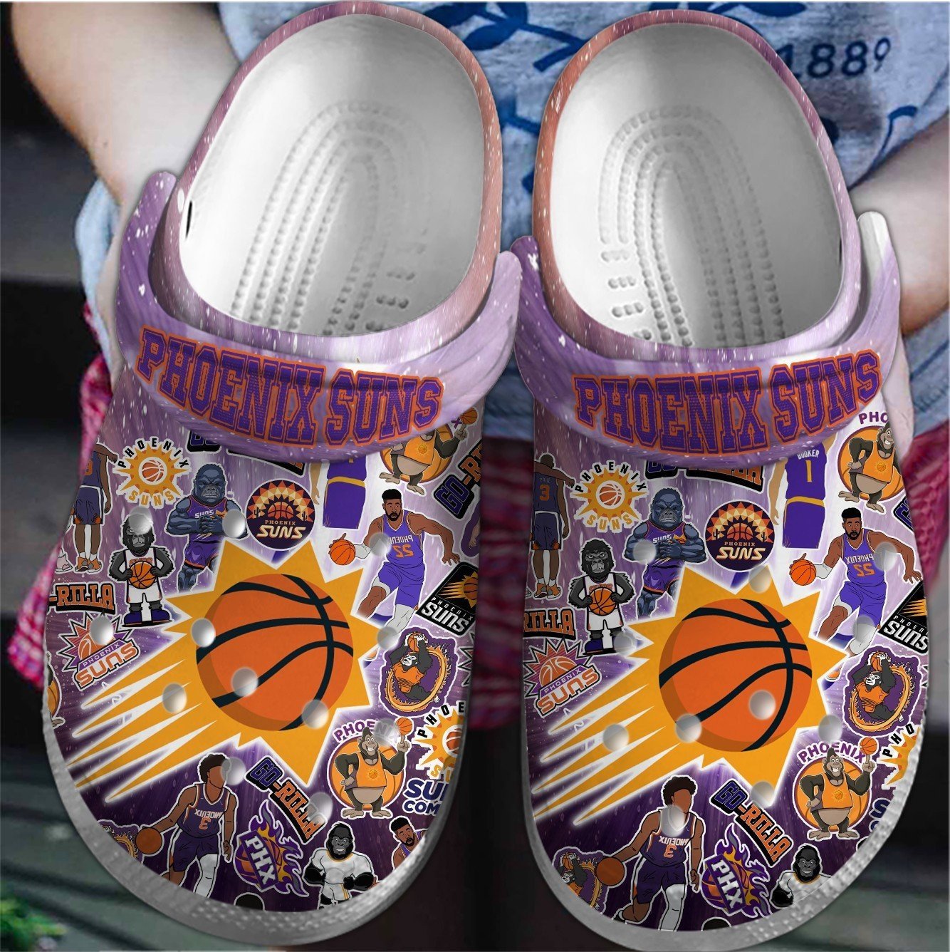 Footwearmerch Phoenix Suns NBA Sport Crocs Crocband Clogs Shoes Comfortable For Men Women and Kids