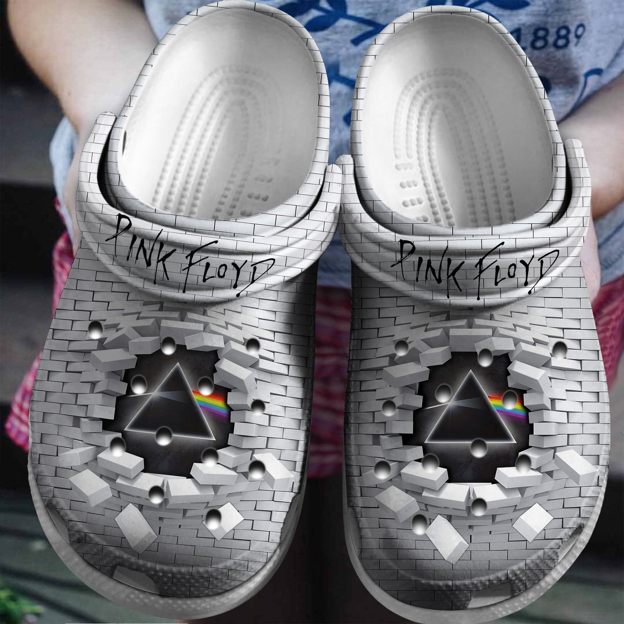 Footwearmerch Pink Floyd Music Band Crocs Crocband Clogs Shoes Comfortable For Men Women and Kids