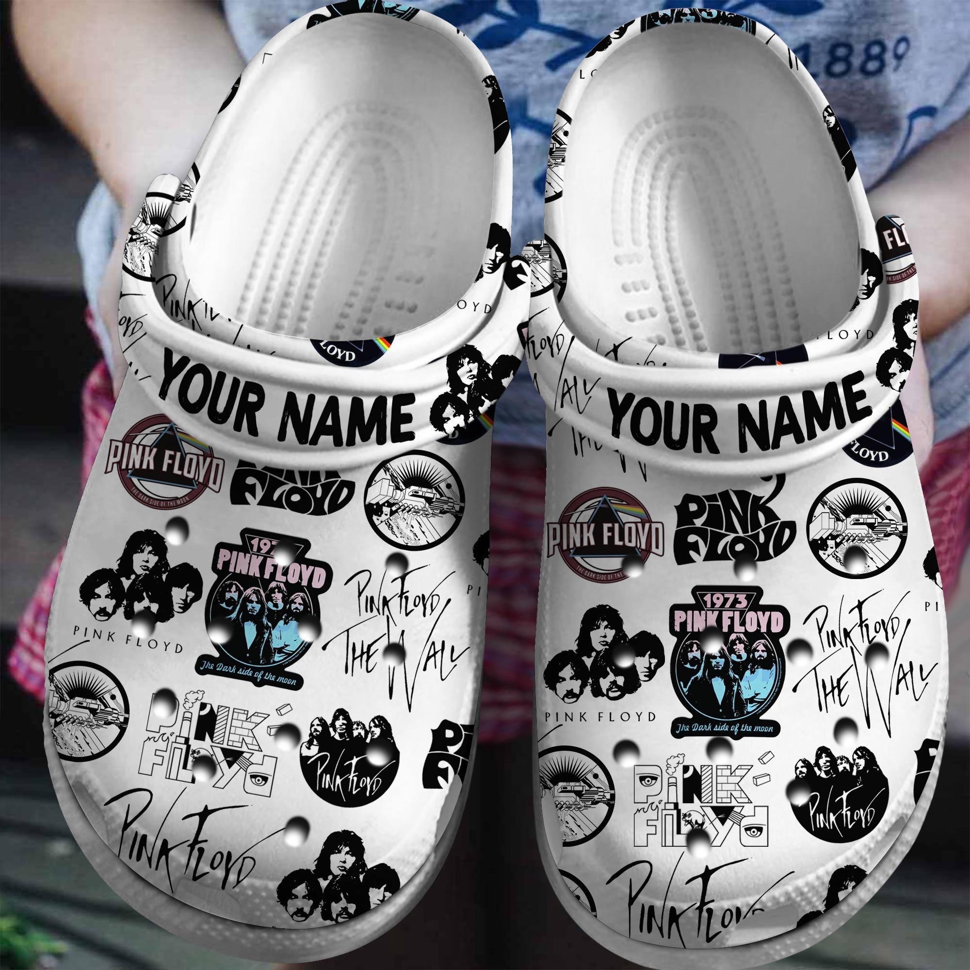 Footwearmerch Pink Floyd Music Band Crocs Crocband Clogs Shoes Comfortable For Men Women and Kids