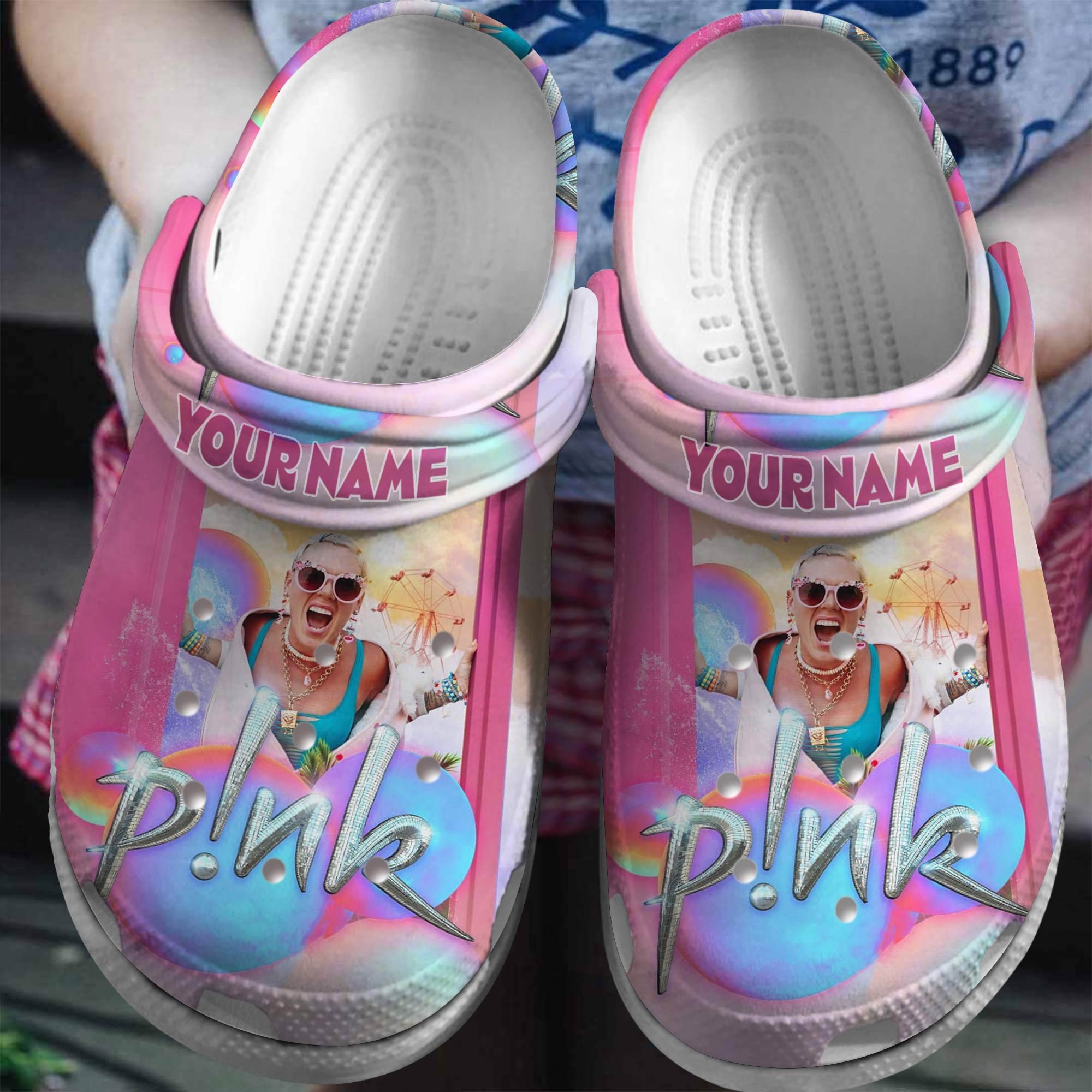Footwearmerch Pink Singer Music Crocs Crocband Clogs Shoes Comfortable For Men Women and Kids